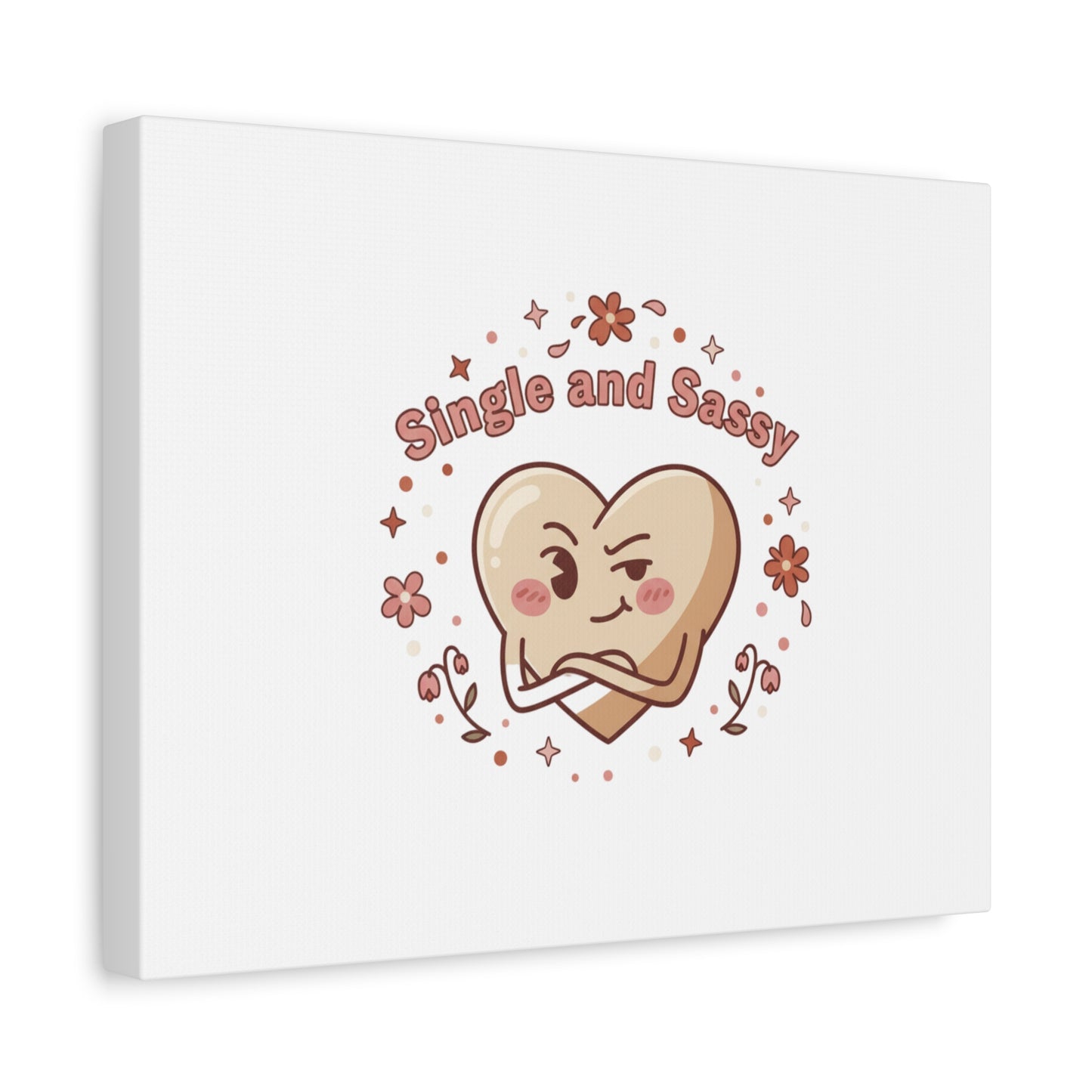 Single and Sassy Heart Canvas | Anti‑Valentine, Pastel Cynic Wall Art