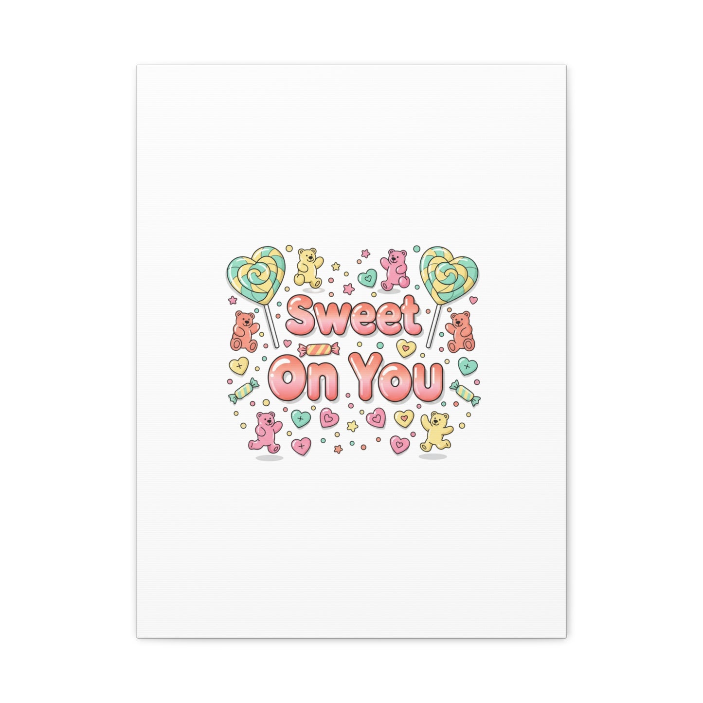 Sweet On You Canvas | Valentine Candycore heart candy pattern, pastel snackcore art