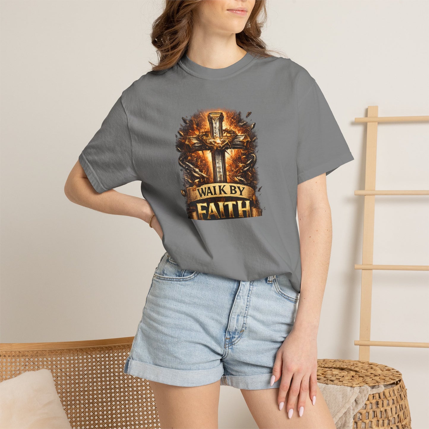 Walk By Faith T-Shirt — Christian Armor Graphic Tee
