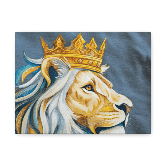 Regal Lion with Crown Canvas