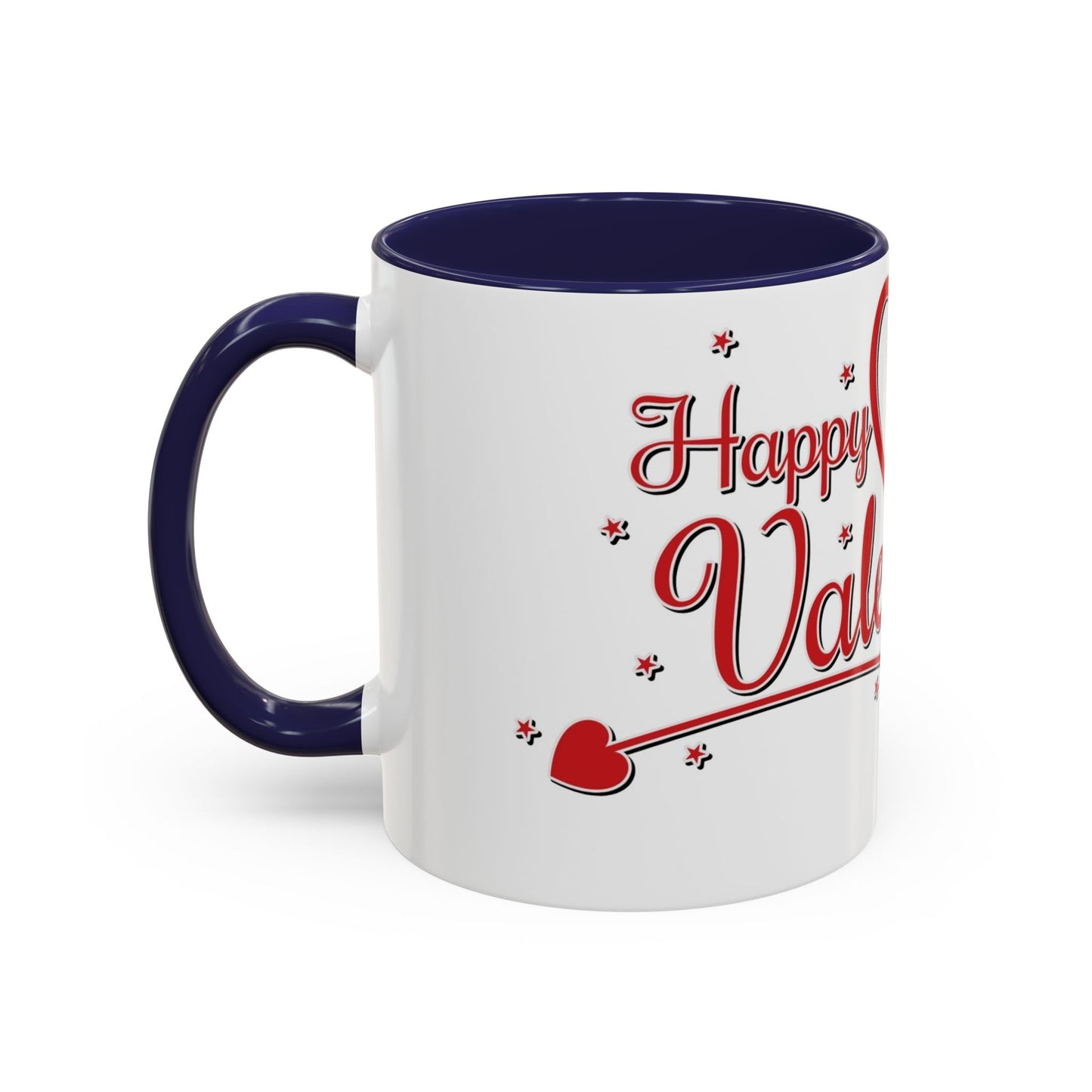 Happy Valentine's Day Heart Design Mug | Accent Coffee Mug 11oz/15oz