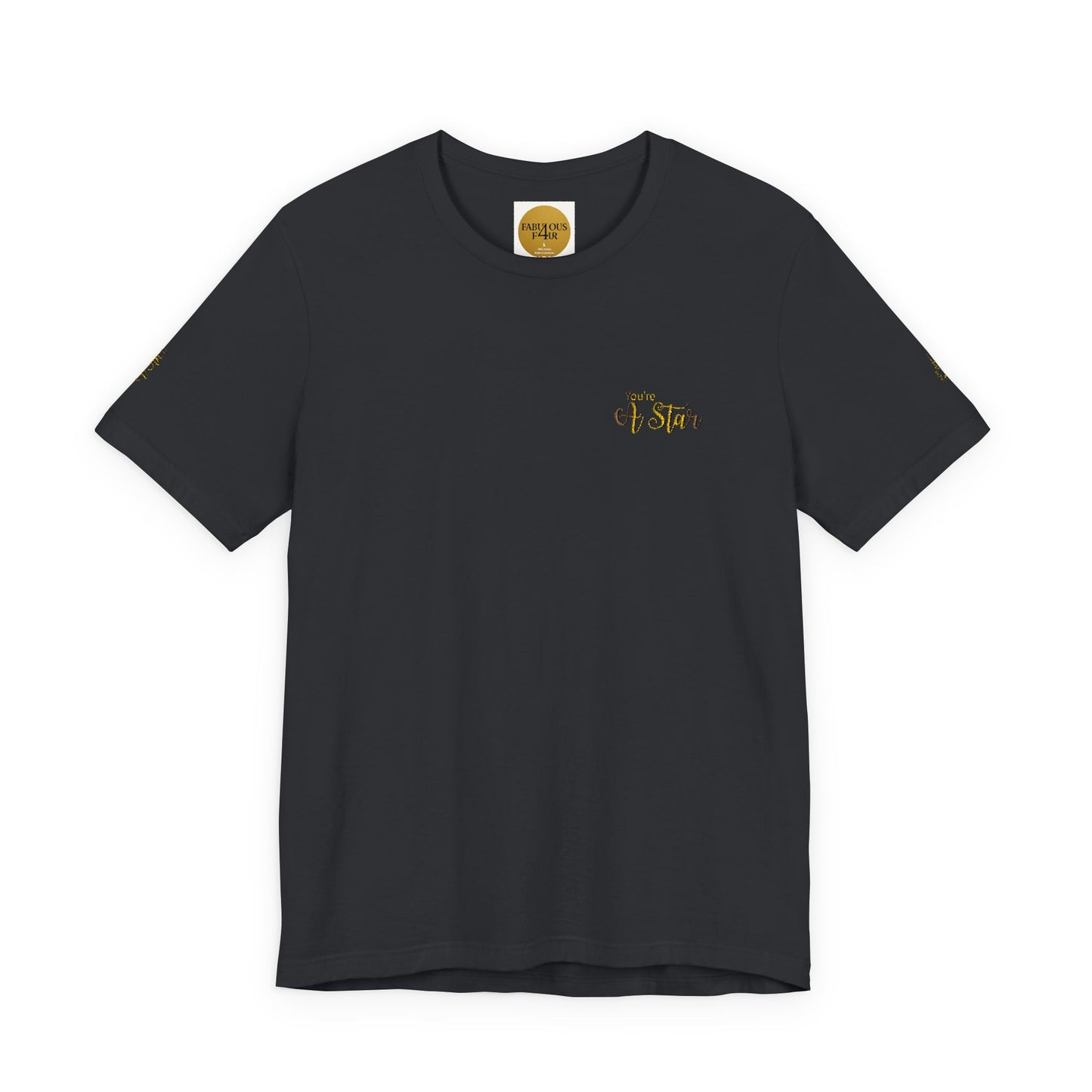 White Bee Graphic Tee — Small Chest & Sleeve Floral Bee Design