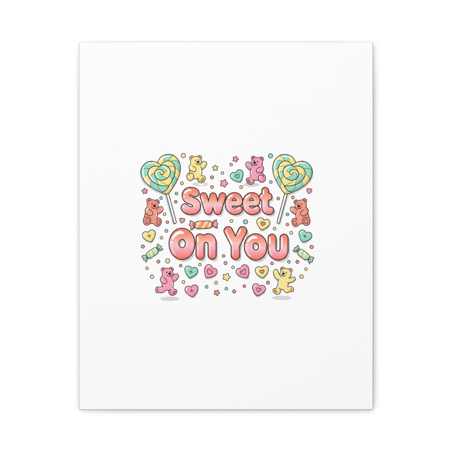 Sweet On You Canvas | Valentine Candycore heart candy pattern, pastel snackcore art