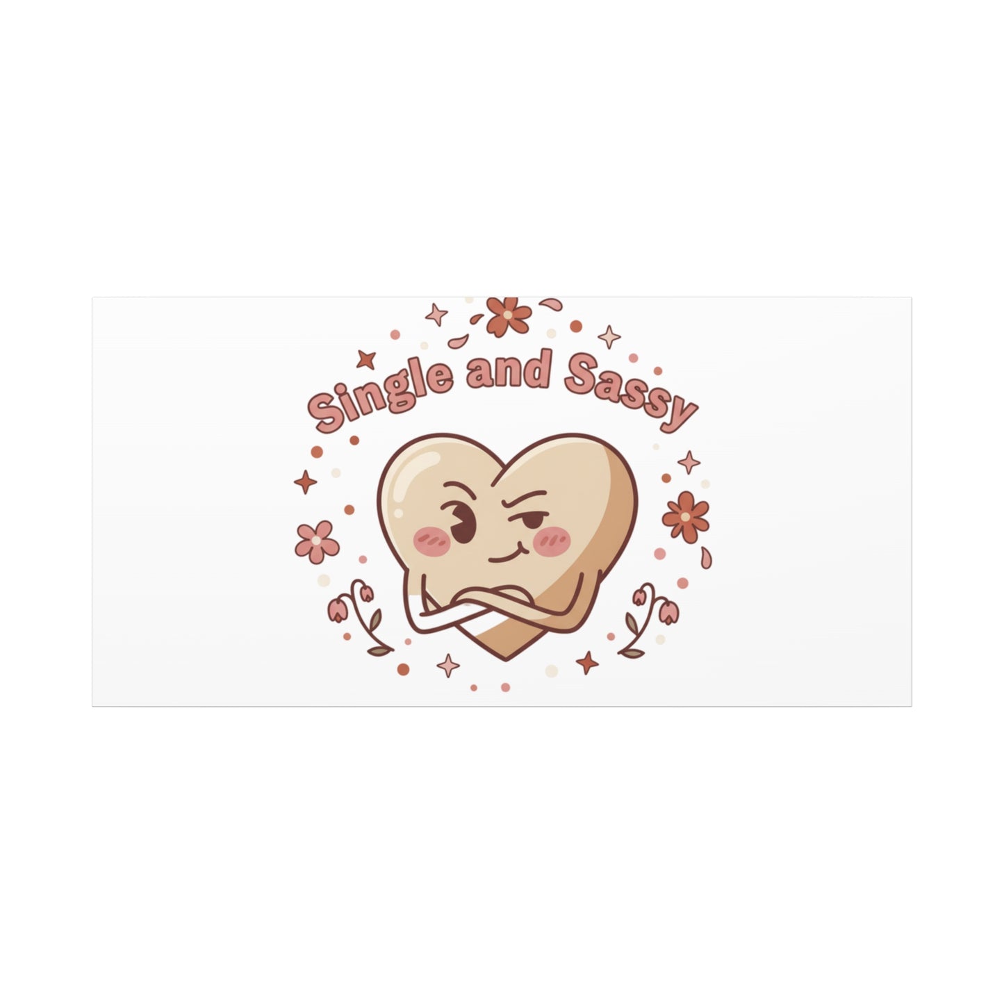 Single and Sassy Heart Canvas | Anti‑Valentine, Pastel Cynic Wall Art