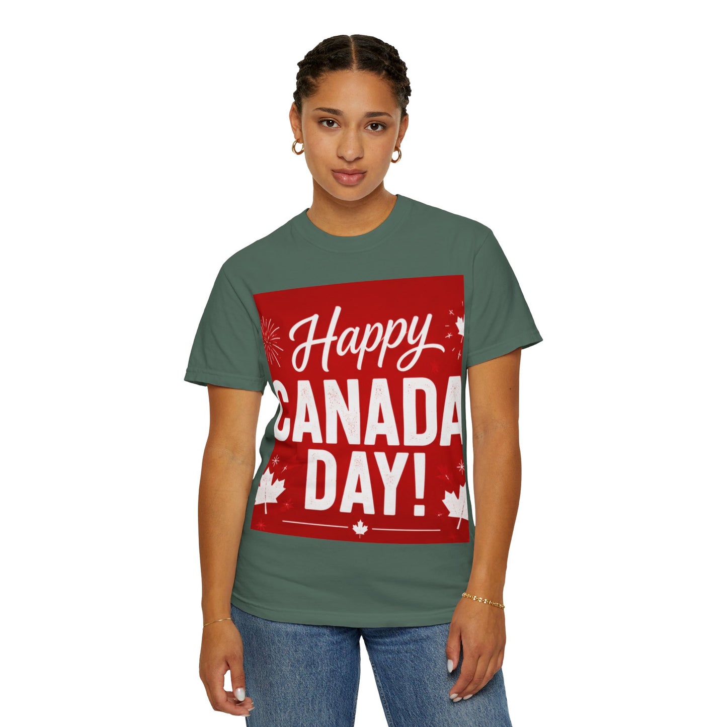 Happy Canada Day T-Shirt — Red Maple Leaf Canada Day Tee