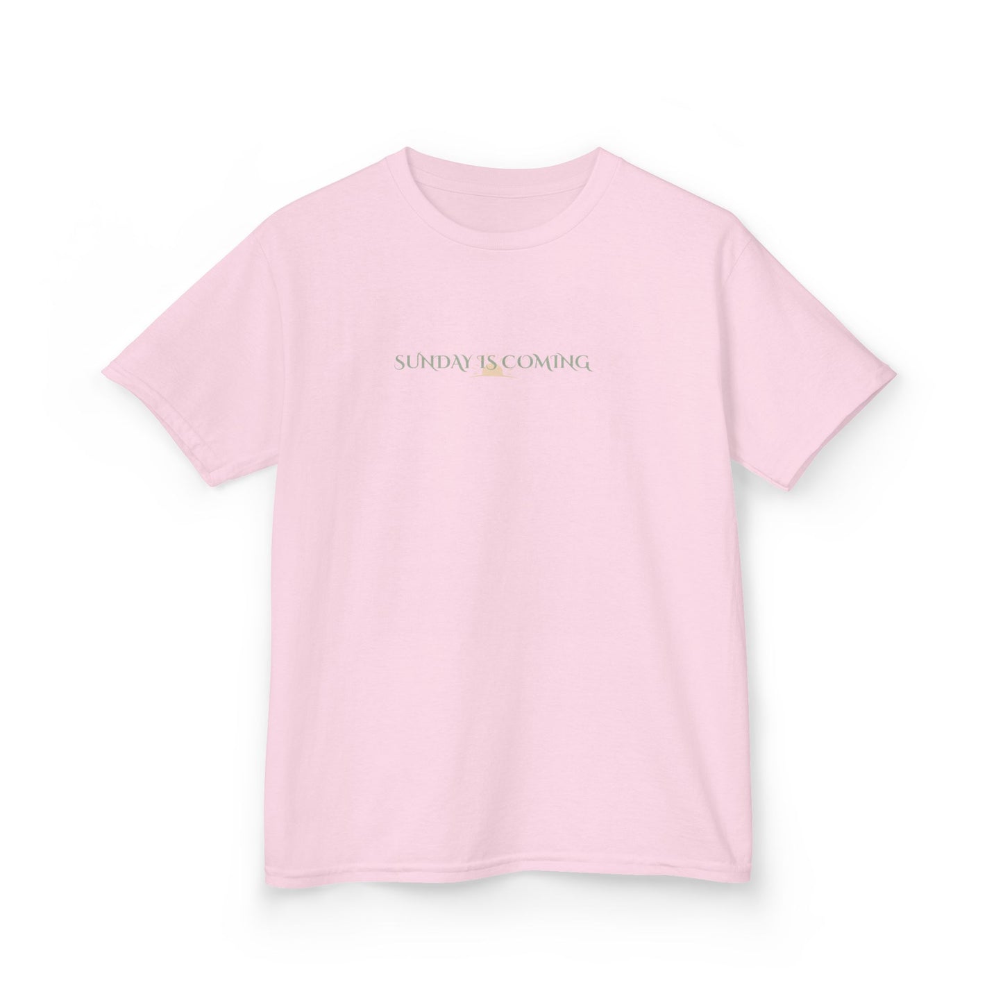 Kids Tee — Minimal "Always Be Curious" Rainbow Text