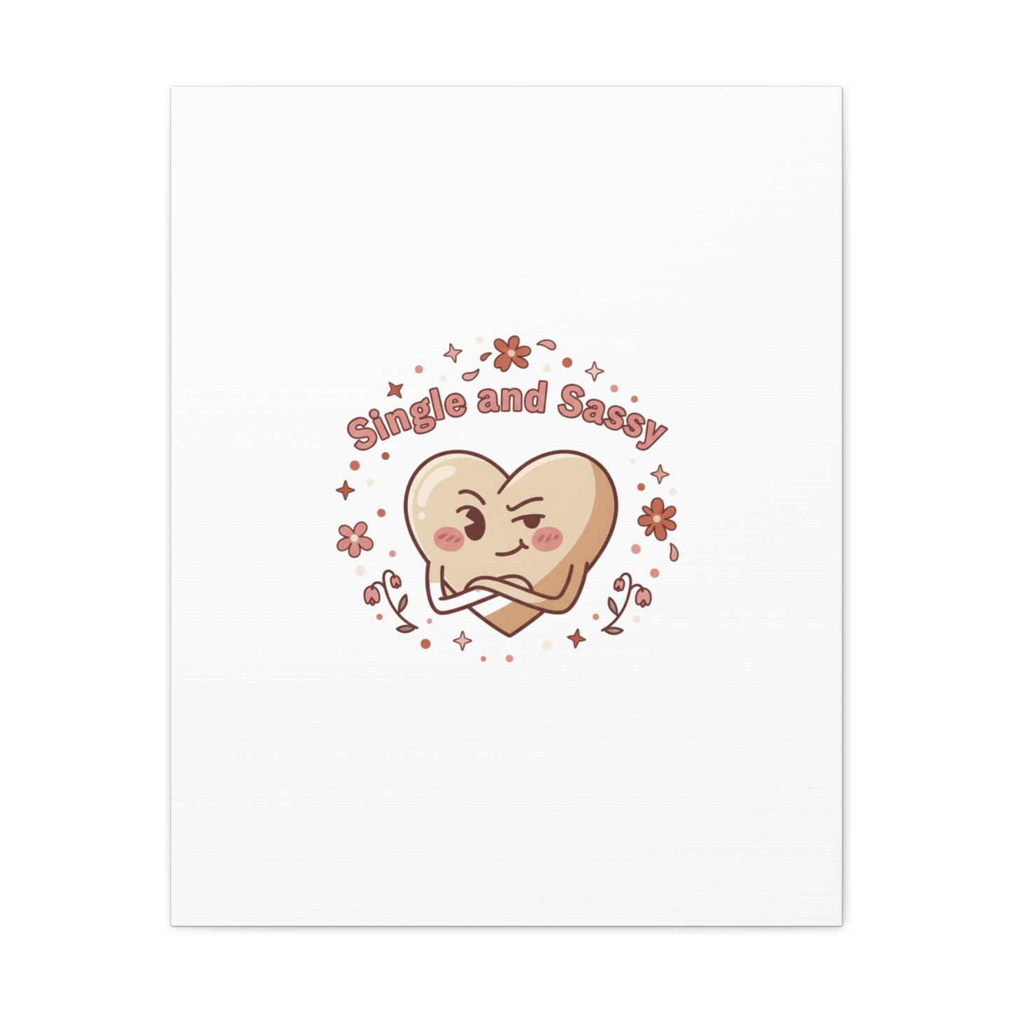 Single and Sassy Heart Canvas | Anti‑Valentine, Pastel Cynic Wall Art