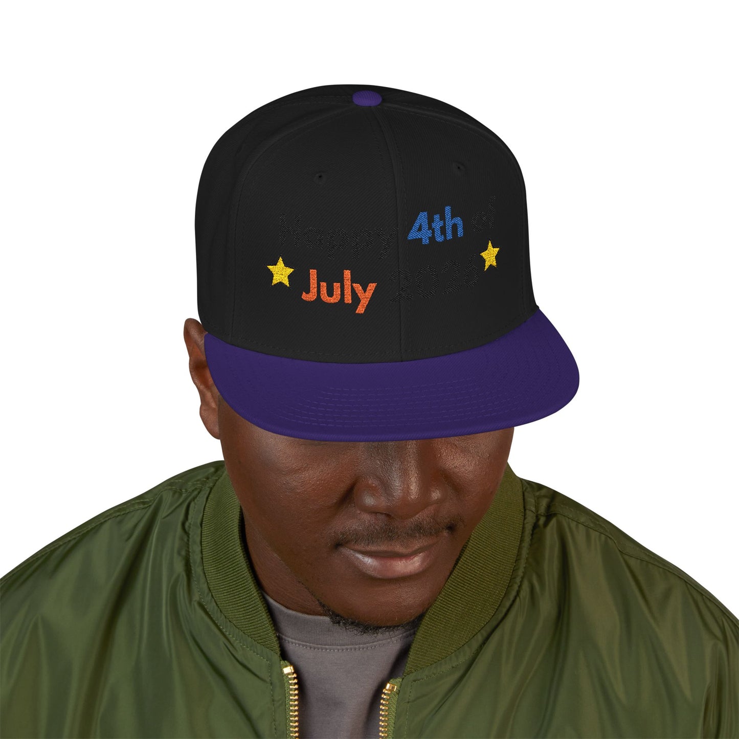 Happy 4th of July 2026 Embroidered Snapback Hat