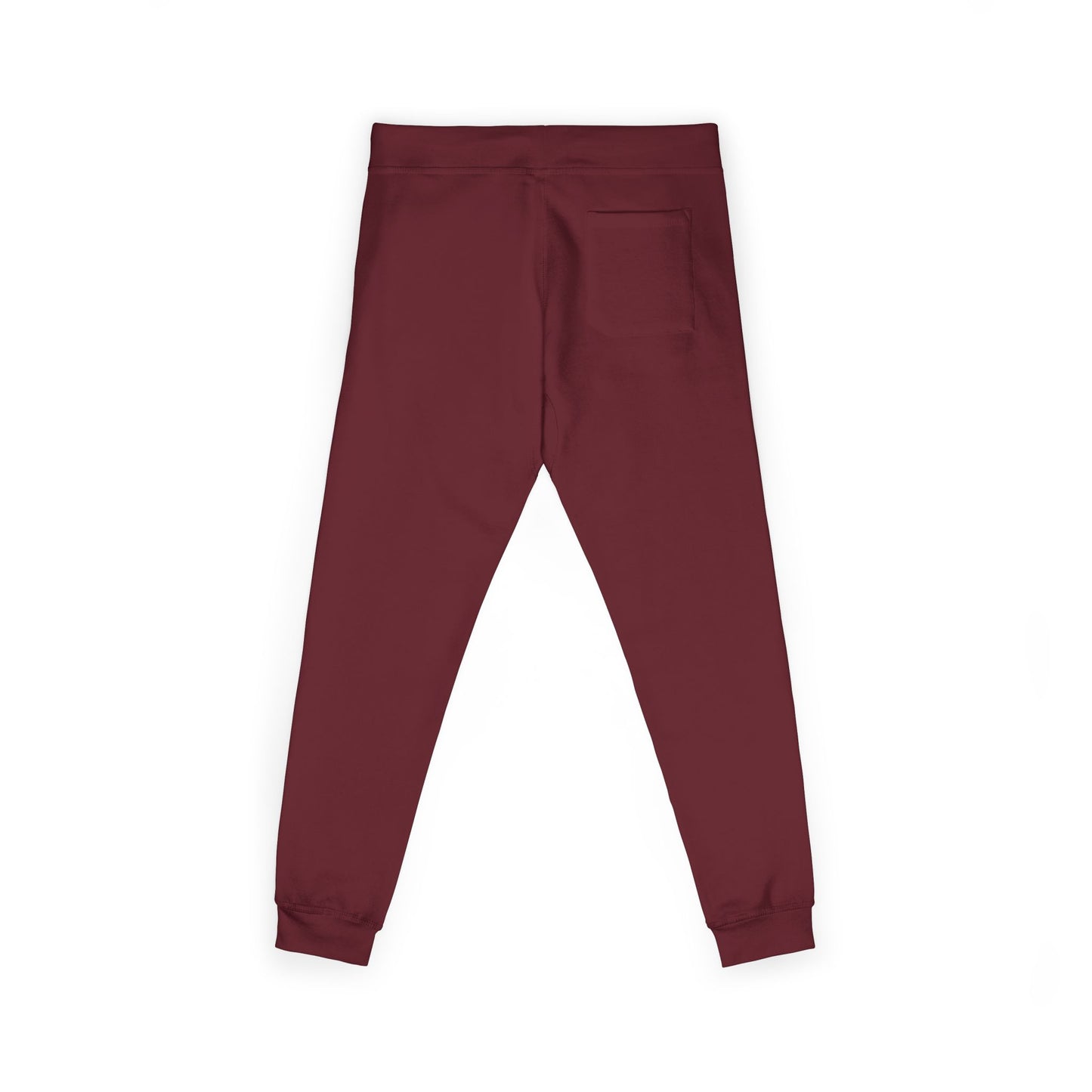 Embroidered Star Patch Sweatpants — White Fleece Joggers