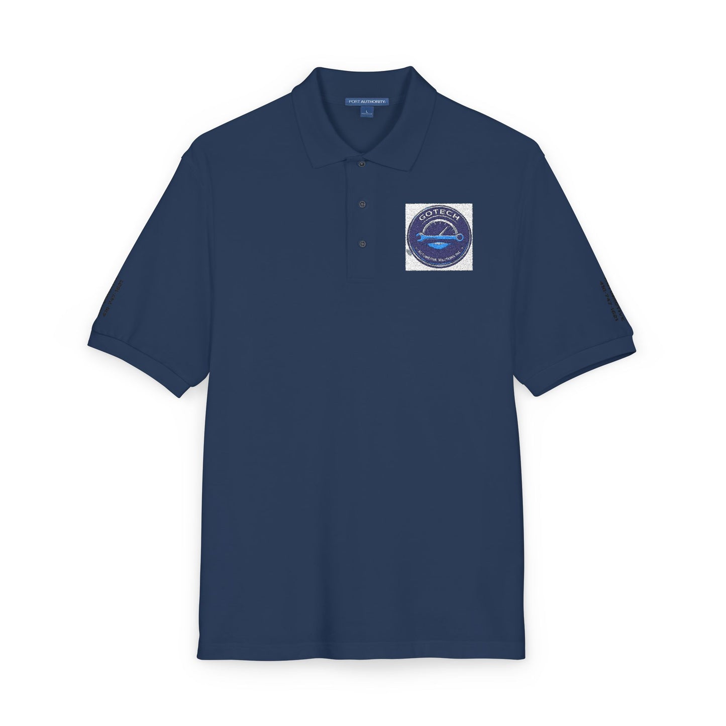 Embroidered Blue Ripple Logo Polo