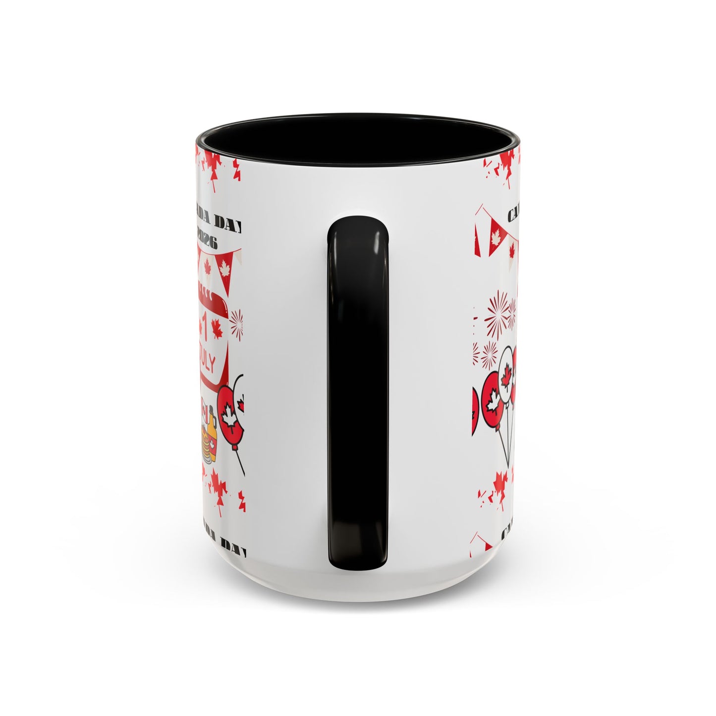 Canada Day Coffee Mug - 1 July 2026 Red Maple Balloon Accent Mug