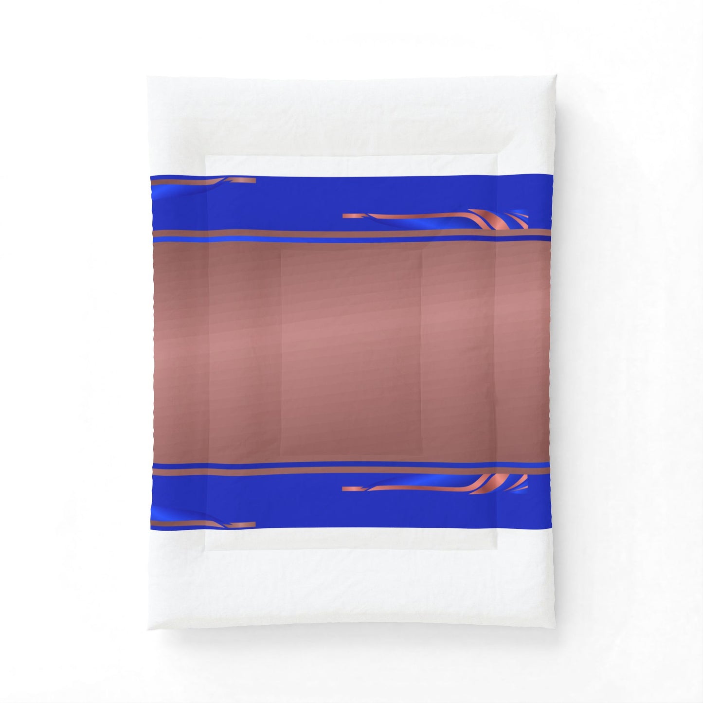 Golden Ribbon Cotton Comforter – Modern Minimalist Bedspread with Blue & Red Accents