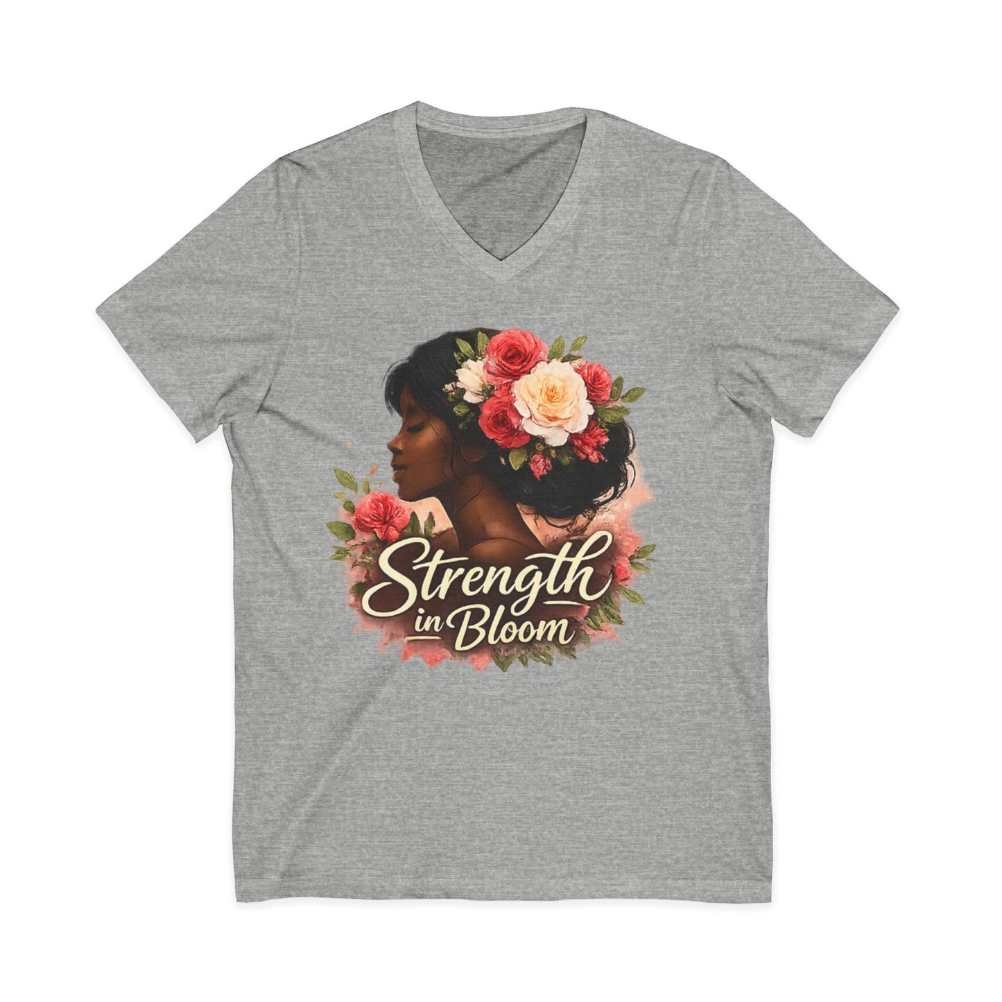 Strength in Bloom V-Neck Tee