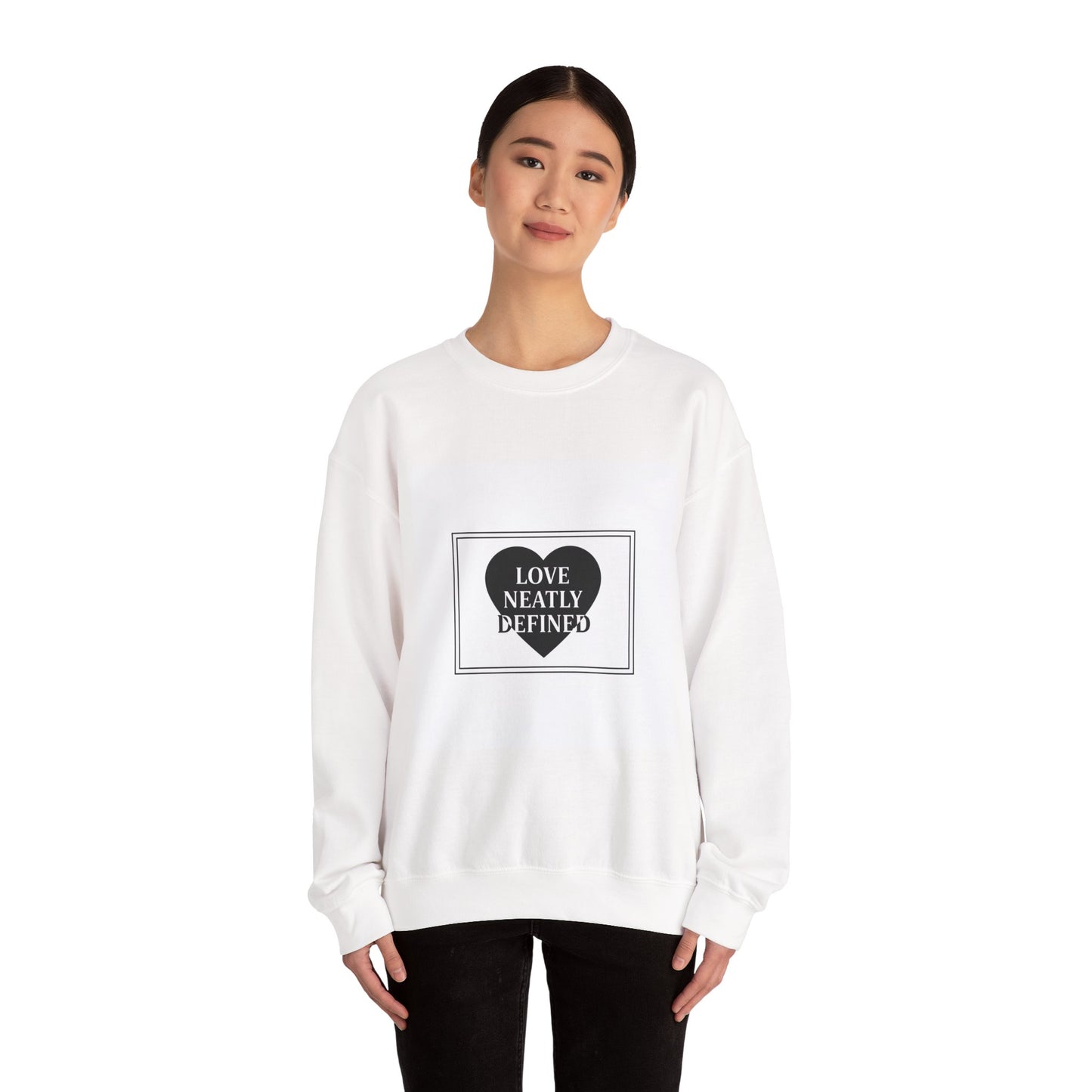 Love Neatly Defined Crewneck Sweatshirt | Editorial Black and White Love Print