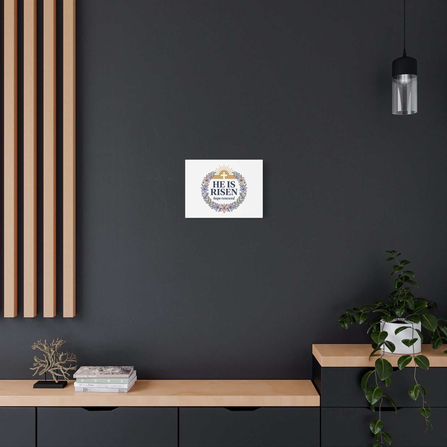 He Is Risen Canvas | Christian Easter Wall Art, Resurrection Scripture