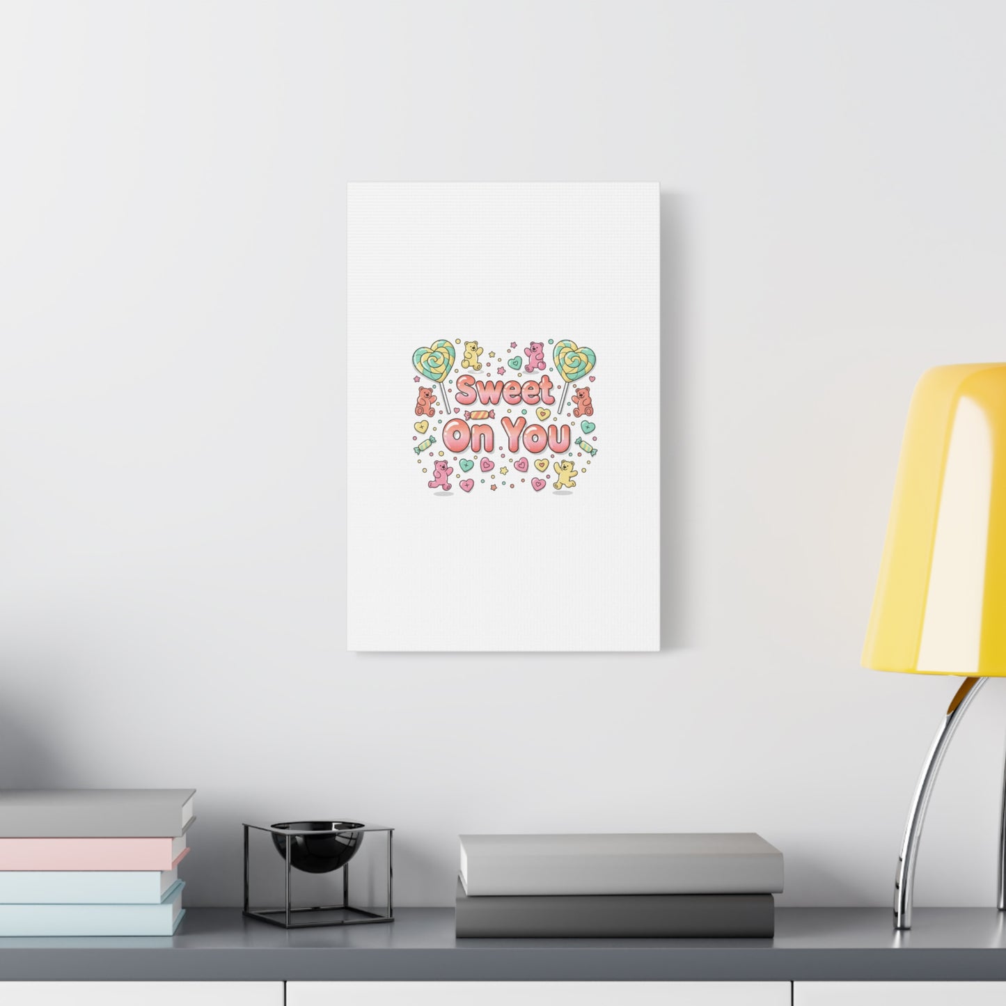 Sweet On You Canvas | Valentine Candycore heart candy pattern, pastel snackcore art