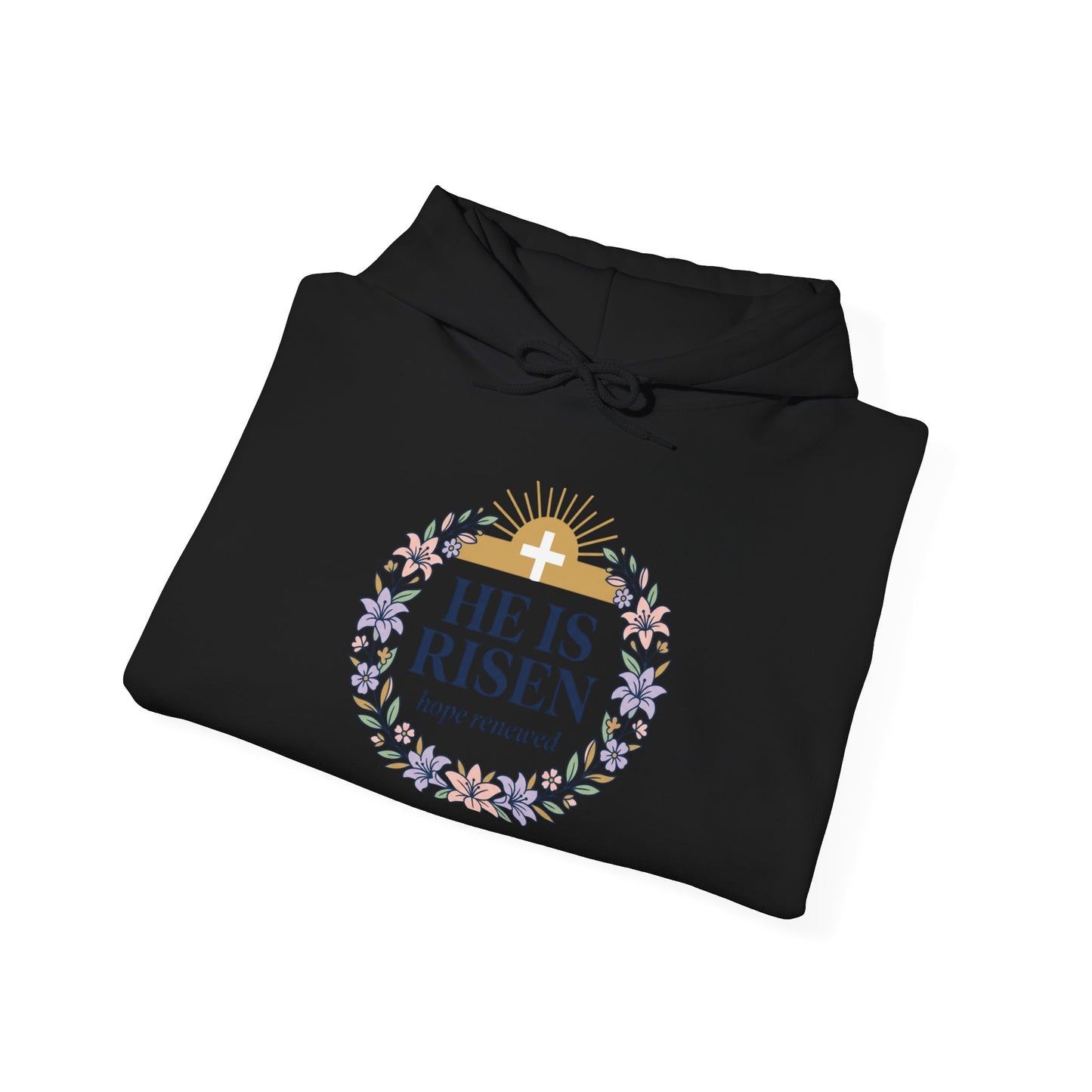 He Is Risen wreath hoodie | Christian Easter sweatshirt, resurrection apparel