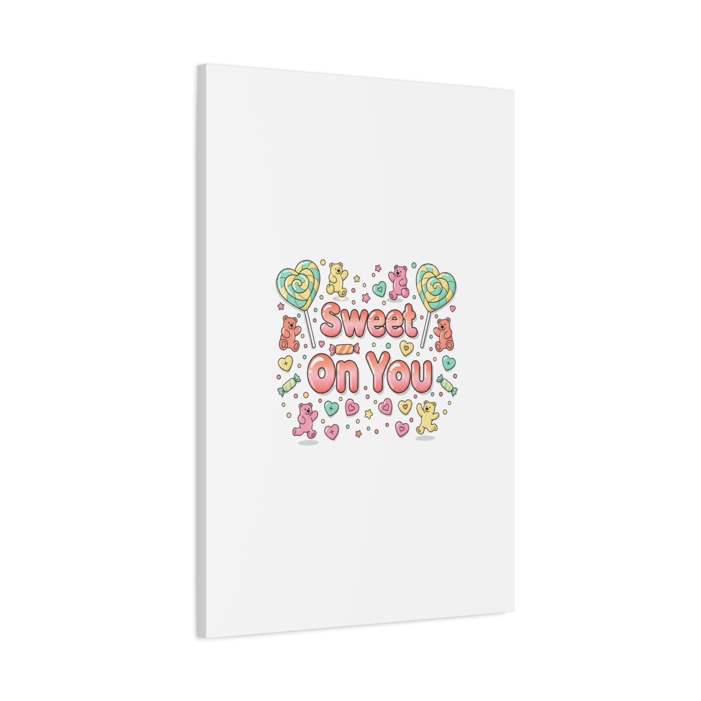 Sweet On You Canvas | Valentine Candycore heart candy pattern, pastel snackcore art