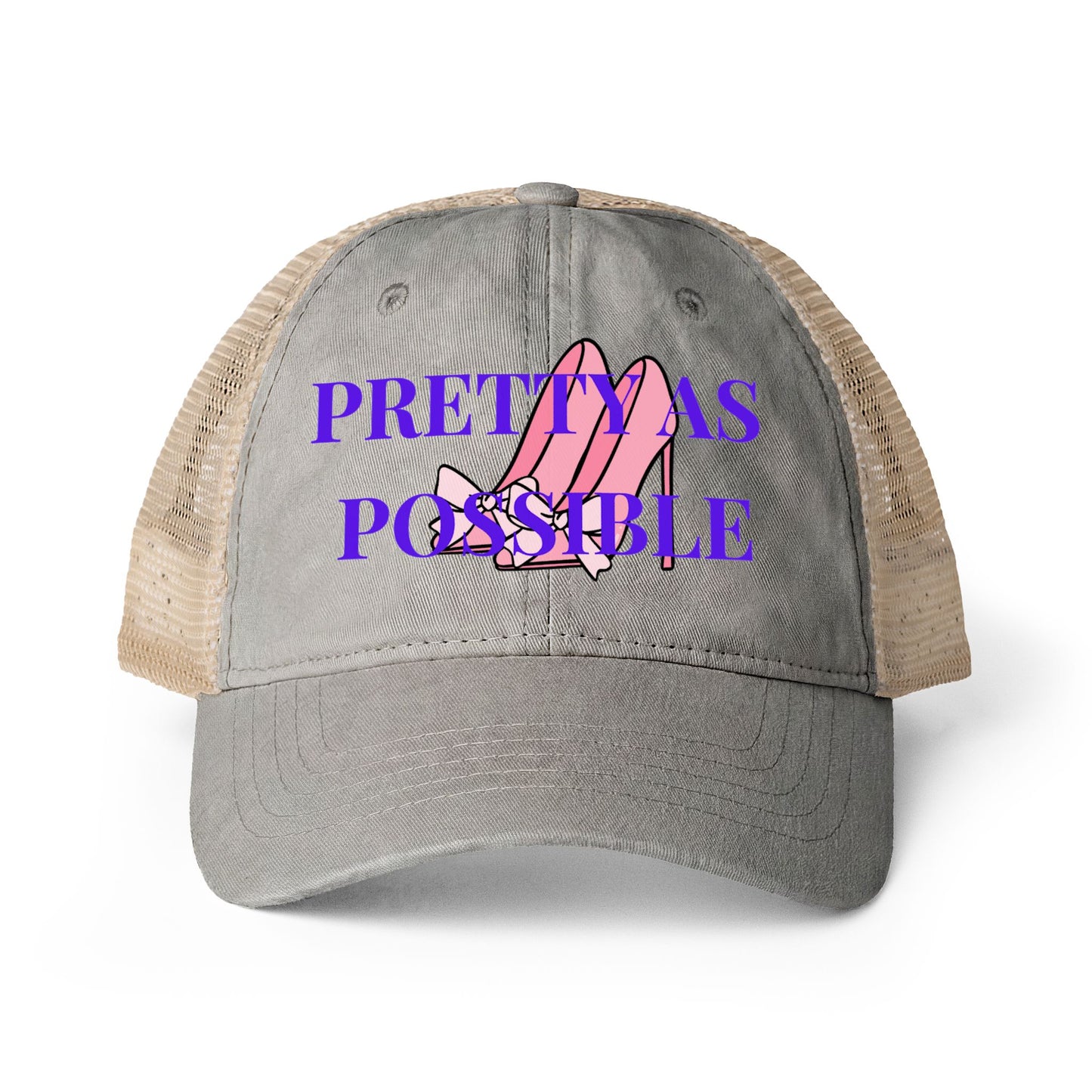 Pretty Is Possible Embroidered Trucker Hat  Inspirational Womens Cap Trendy  Hat  Cute Motivational Gif