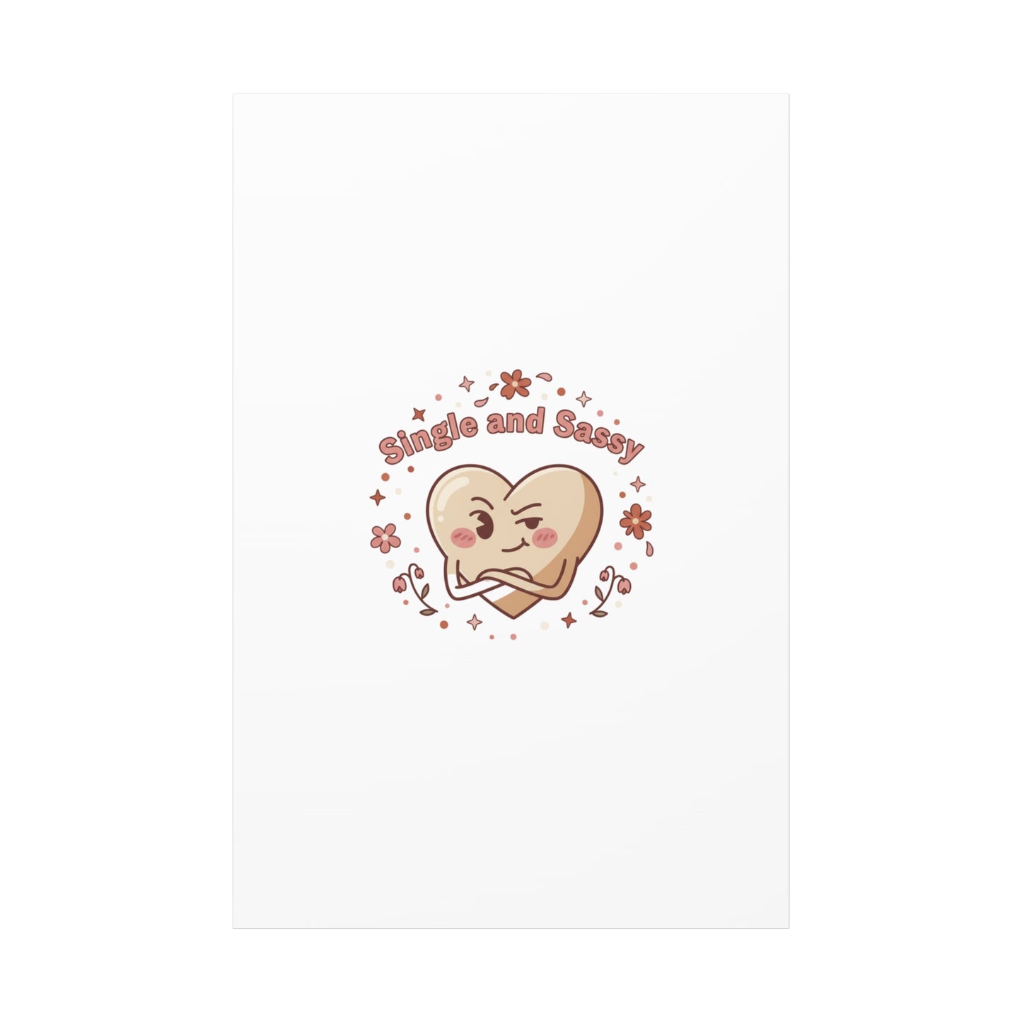 Single and Sassy Heart Canvas | Anti‑Valentine, Pastel Cynic Wall Art