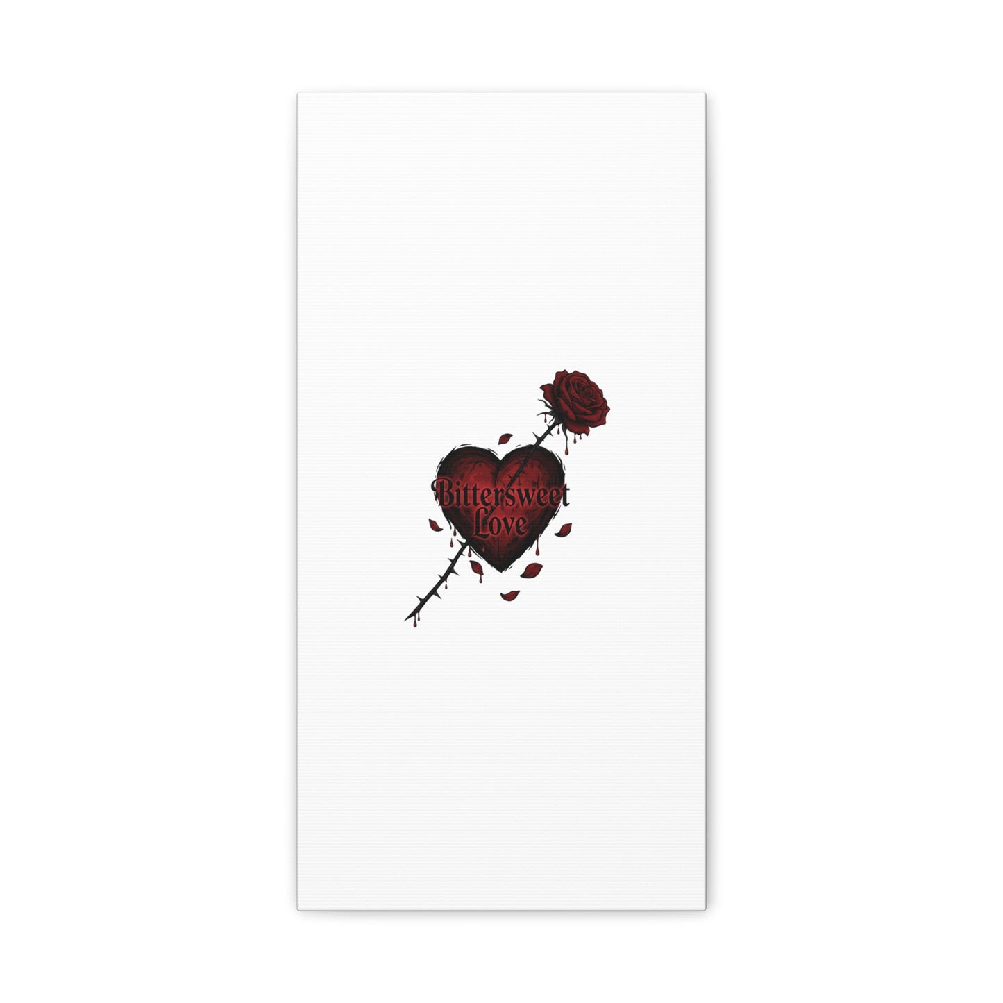Bittersweet Love heart & thorn rose Canvas | Goth Valentine, Dark Romance Art Print
