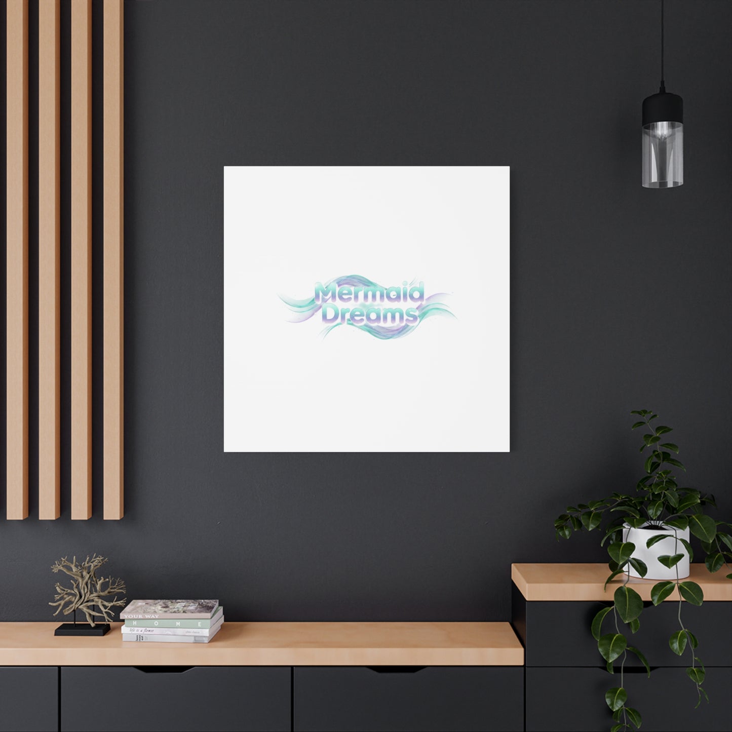 Mermaid Dreams Matte Canvas | iridescent text, pearly word accent