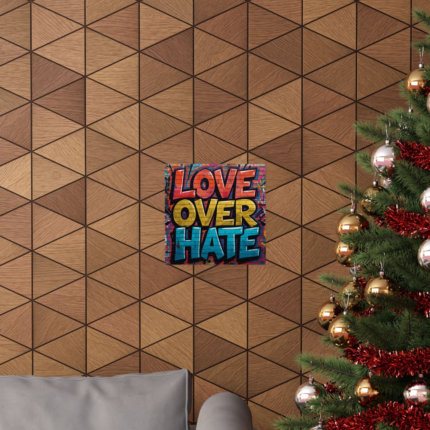 Love Over Hate Matte Poster — Bold Graffiti Street Art Wall Print