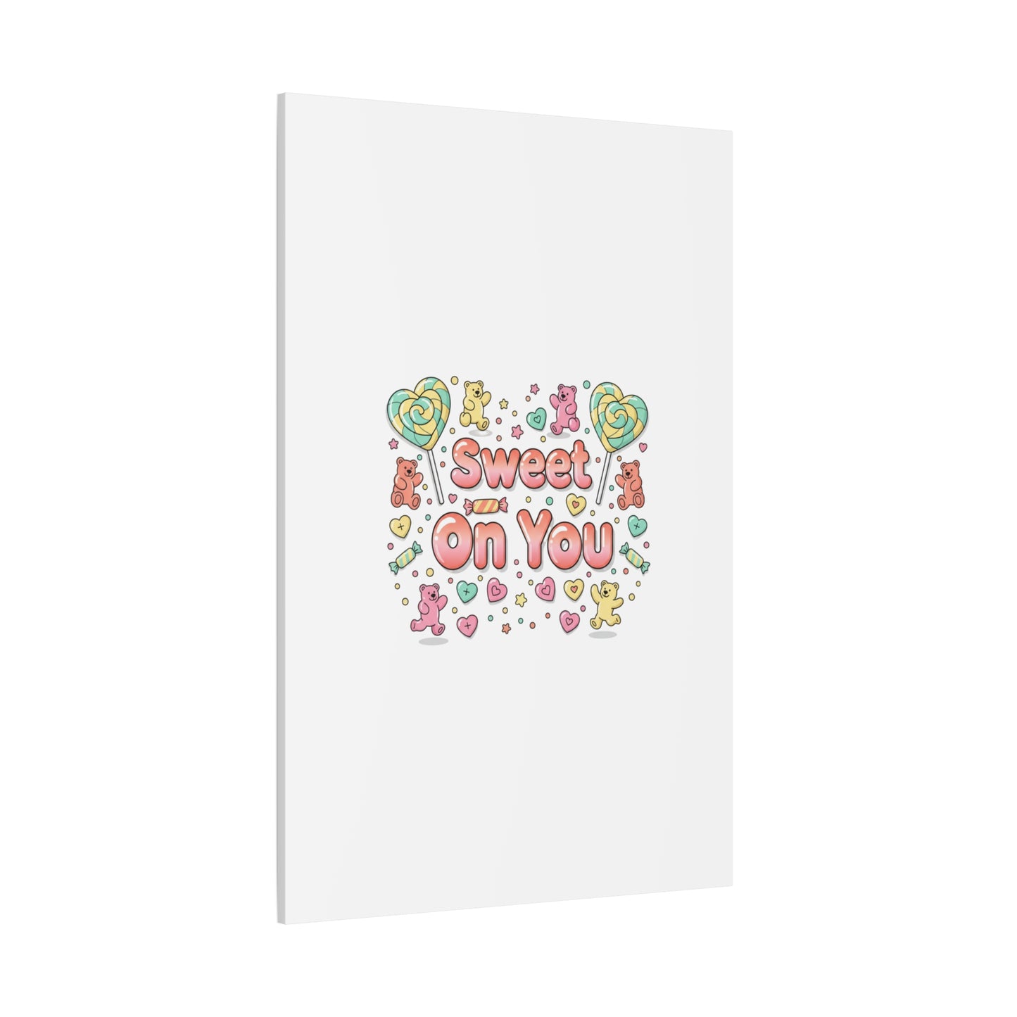 Sweet On You Canvas | Valentine Candycore heart candy pattern, pastel snackcore art