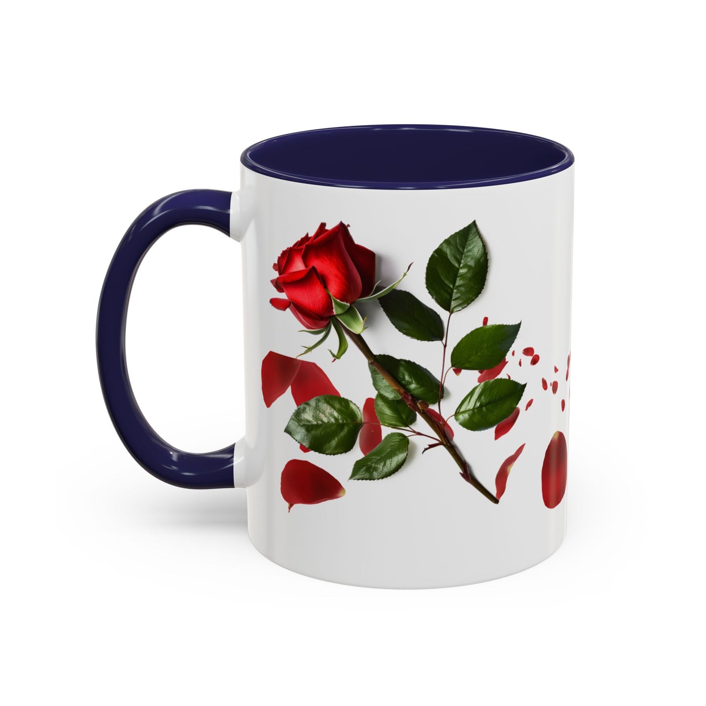 Red Rose Petals Accent Coffee Mug | 11oz 15oz
