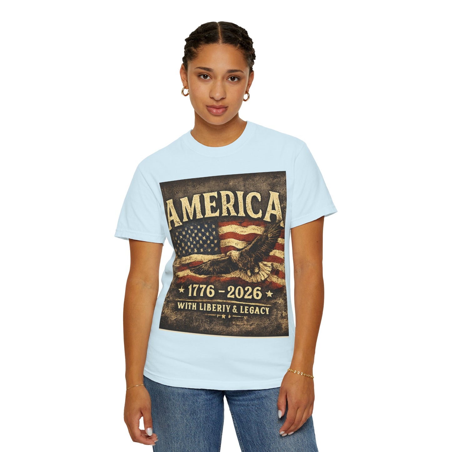 America 1776-2026 Vintage Flag Eagle T-shirt