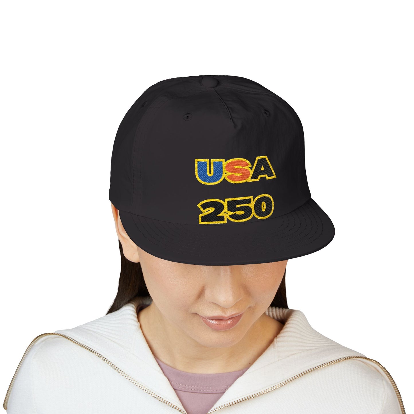 USA 250 Surf Cap | Embroidered Trucker Hat, White Snapback