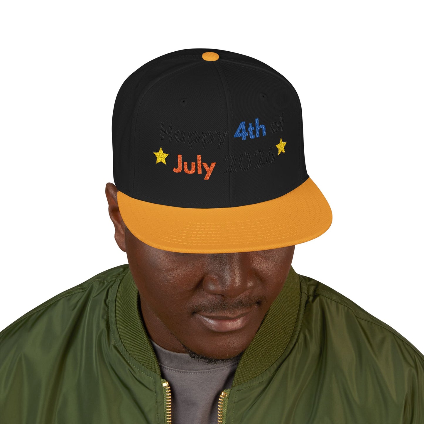 Happy 4th of July 2026 Embroidered Snapback Hat