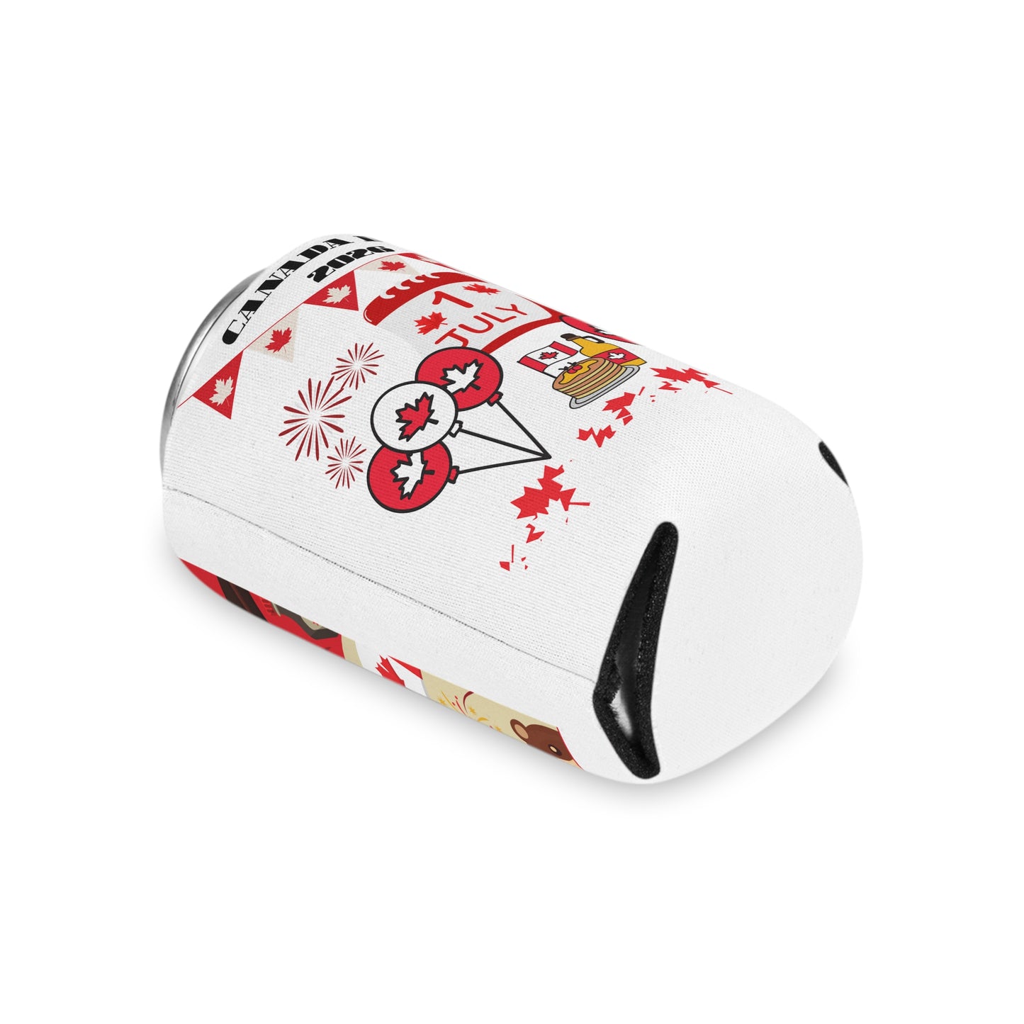 Canada Day Can Cooler — Happy Canada Day 1 July Patriotic Beverage Koozie