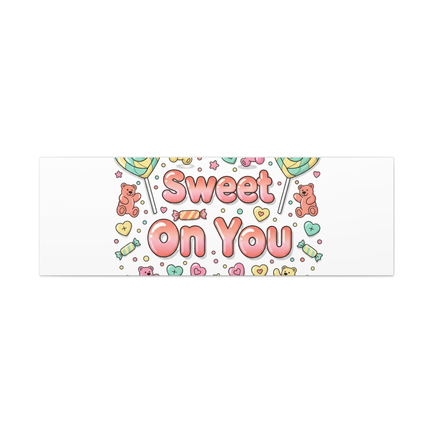 Sweet On You Canvas | Valentine Candycore heart candy pattern, pastel snackcore art