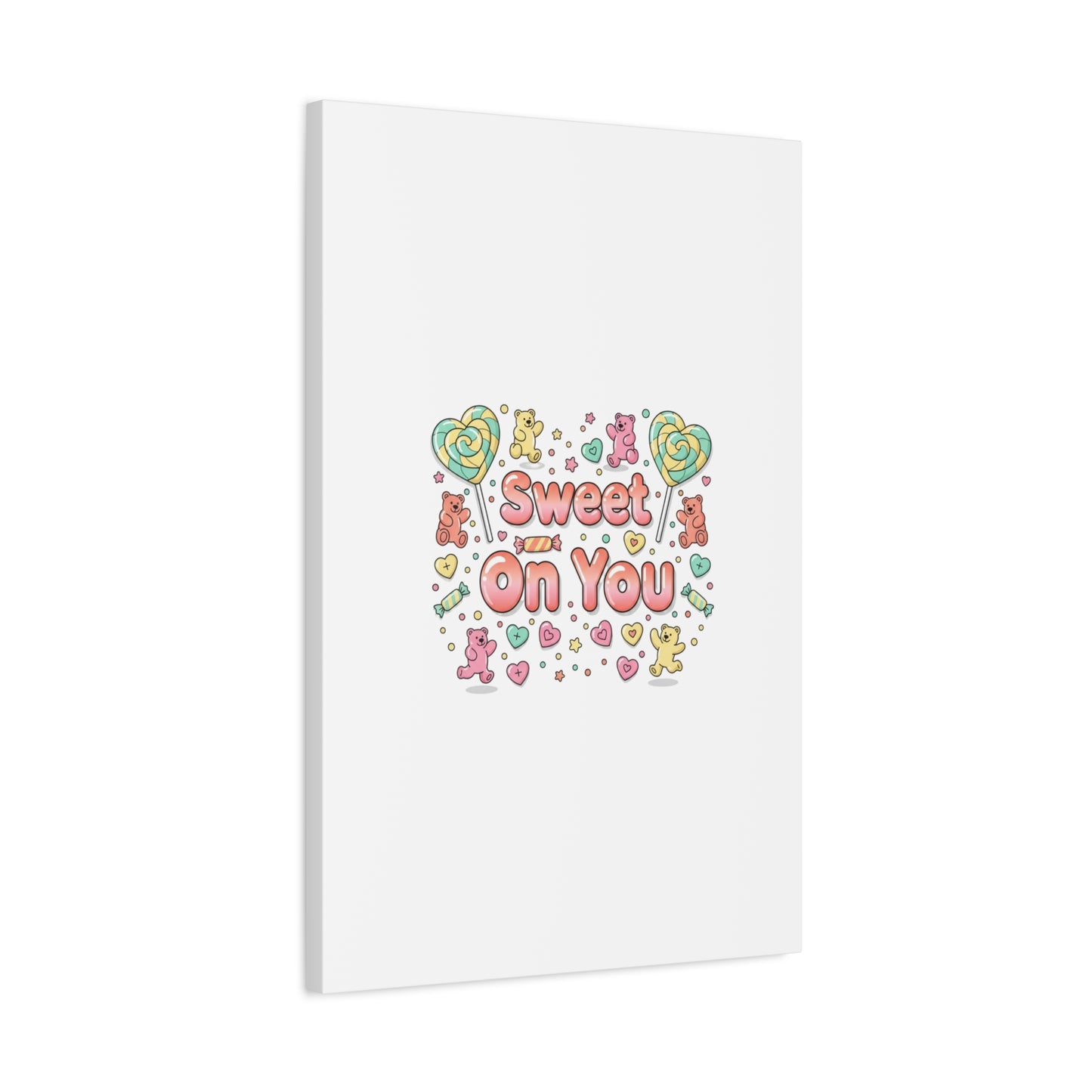 Sweet On You Canvas | Valentine Candycore heart candy pattern, pastel snackcore art
