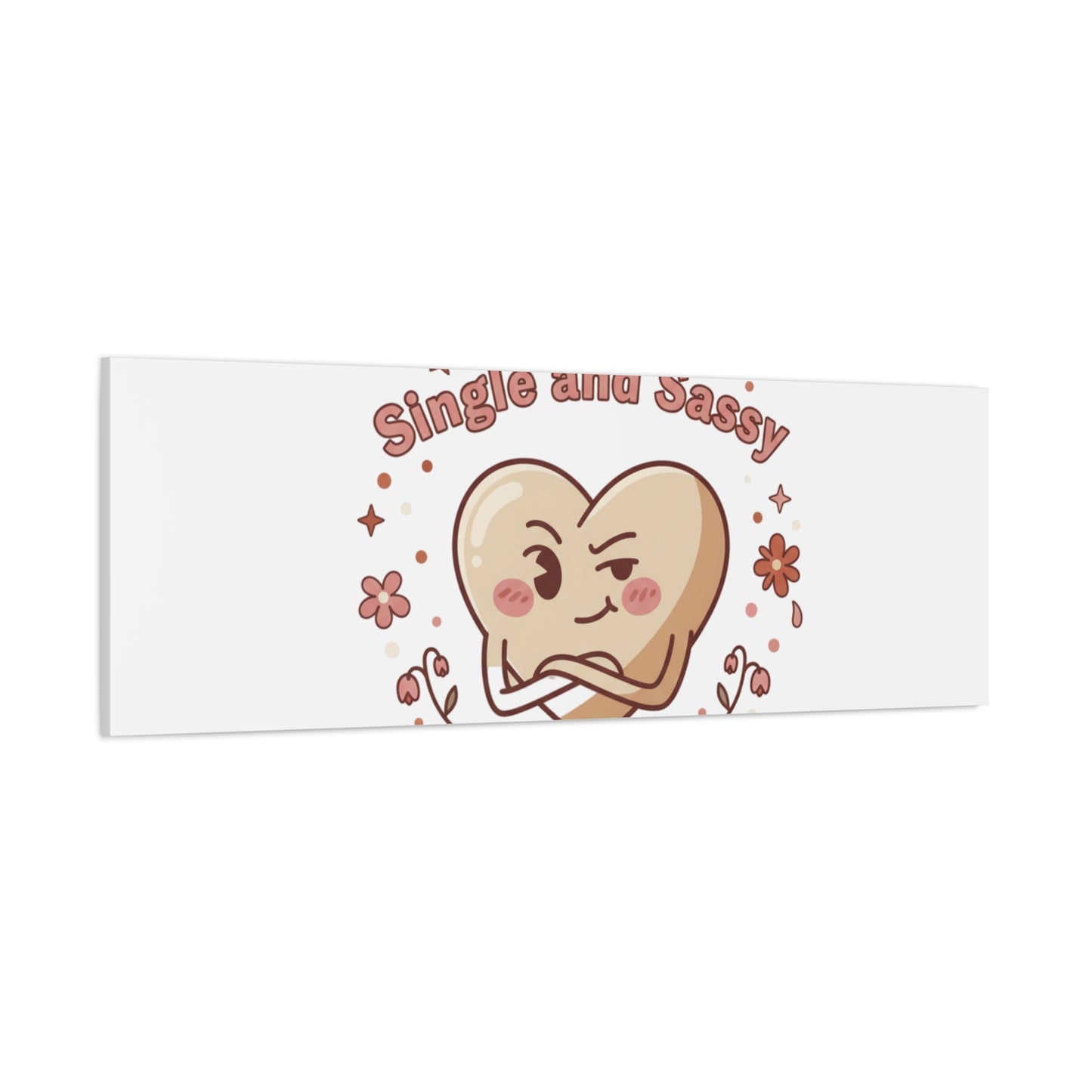 Single and Sassy Heart Canvas | Anti‑Valentine, Pastel Cynic Wall Art