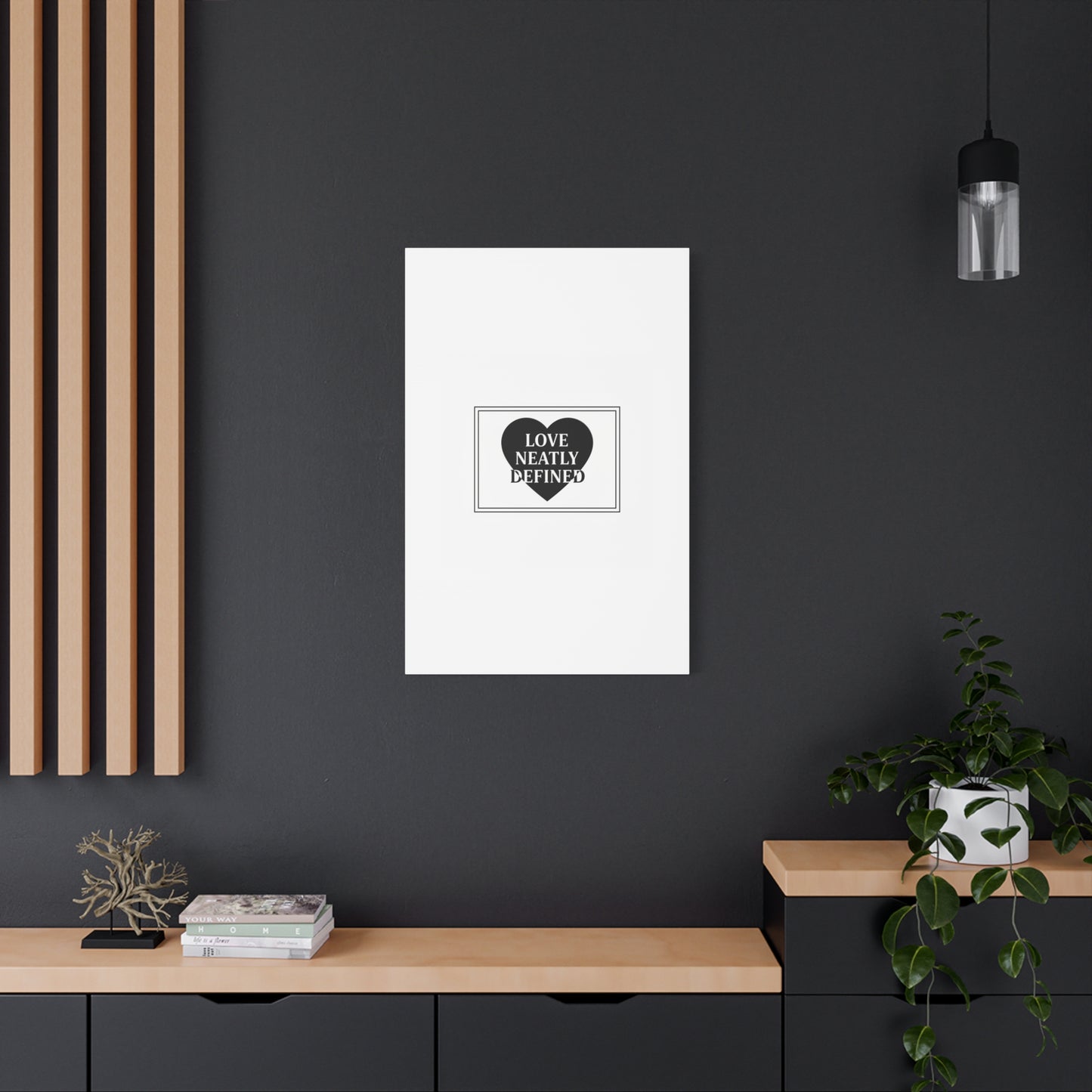 Love Neatly Defined Canvas, editorial black and white love print | elegant typography poster