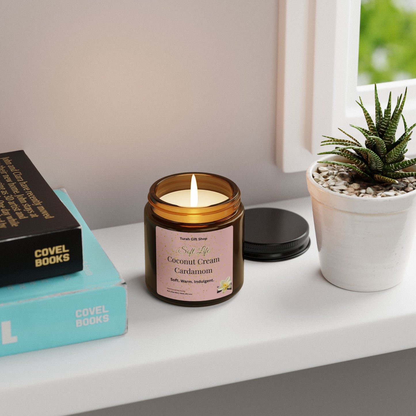 Luxury Mother’s Day Candle Gift | Blush Pink Gold Soy Candle | Relaxing Spa Candle for Mom