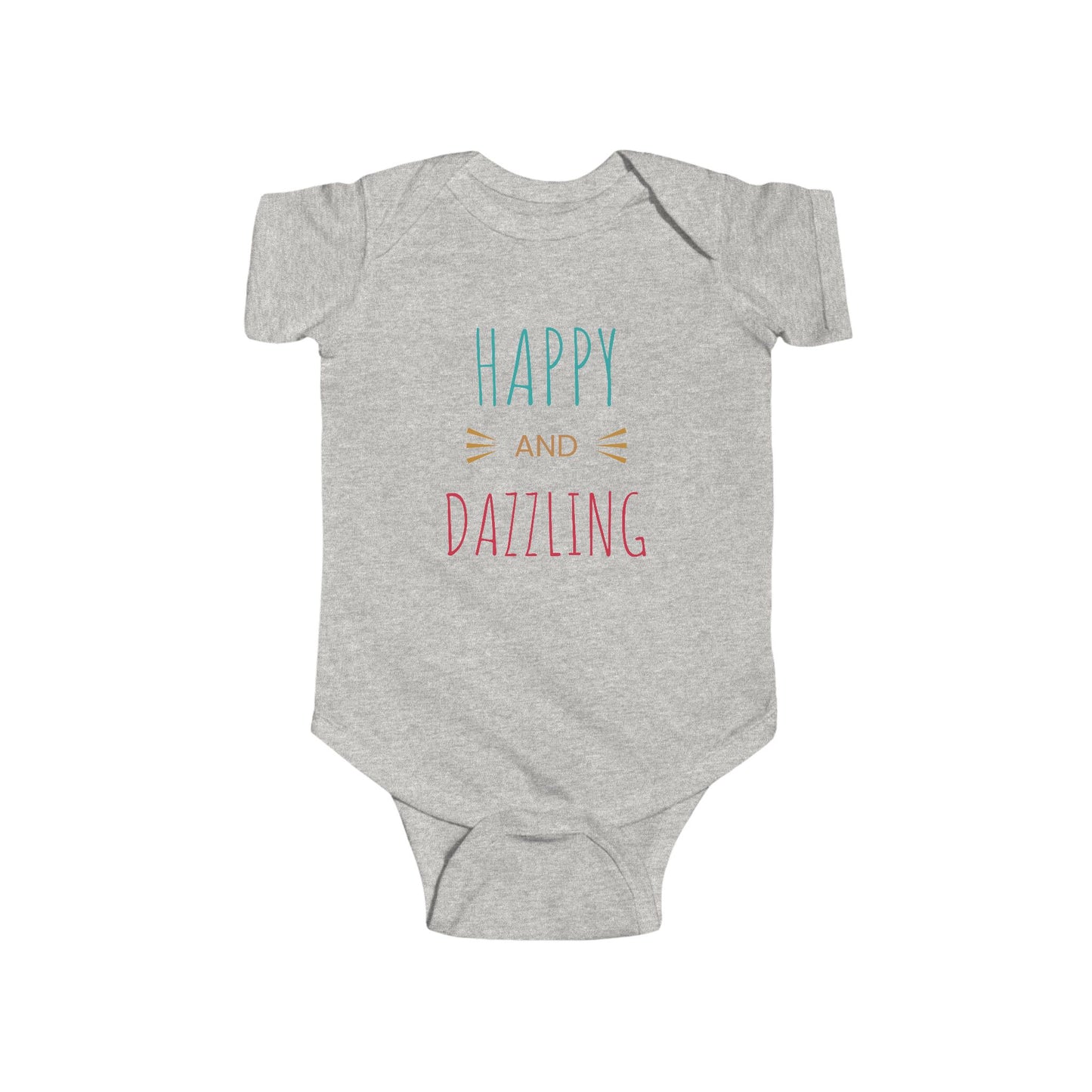 Happy and Dazzling Baby Bodysuit — Infant Onesie with Colorful Typography