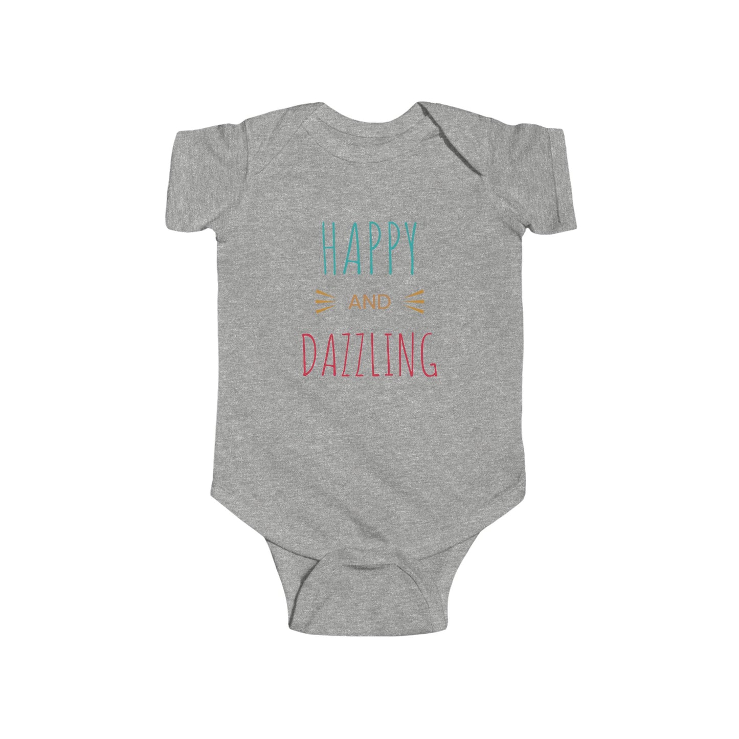Happy and Dazzling Baby Bodysuit — Infant Onesie with Colorful Typography