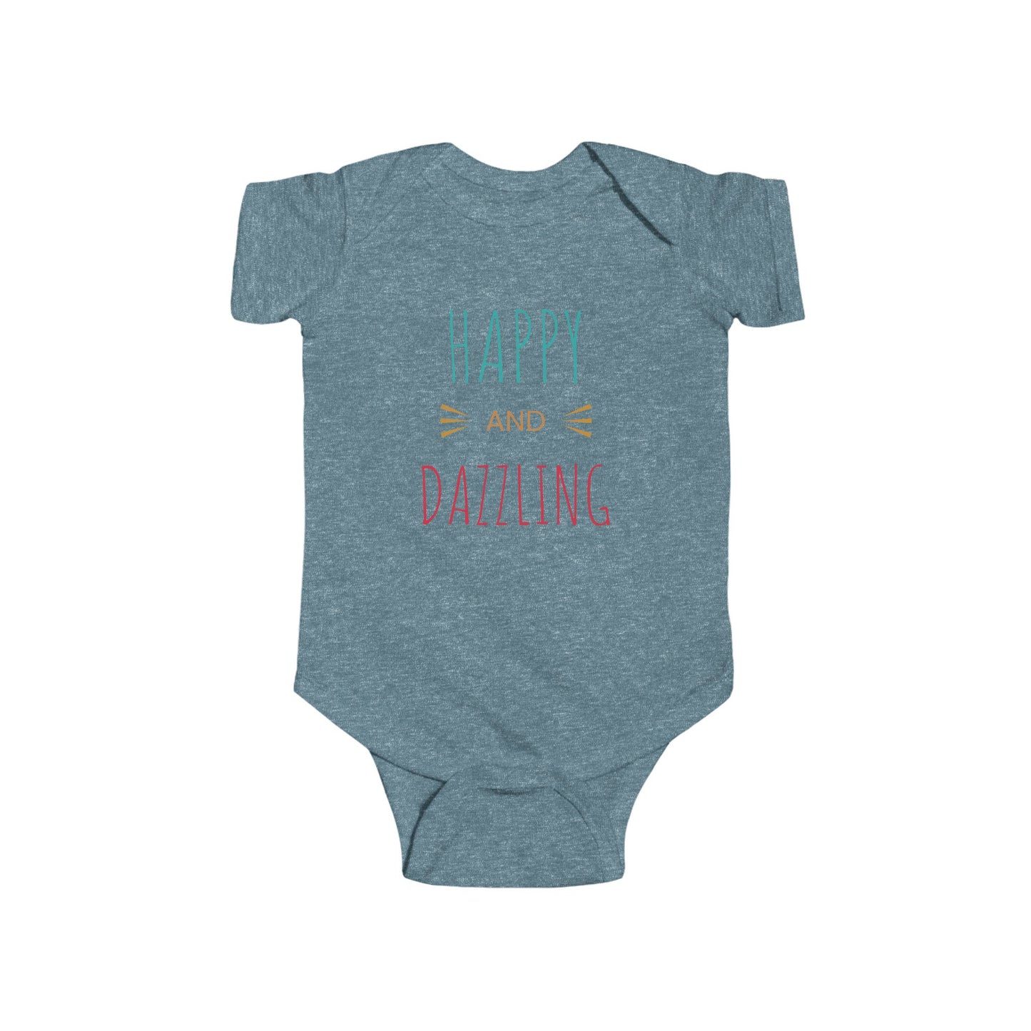 Happy and Dazzling Baby Bodysuit — Infant Onesie with Colorful Typography