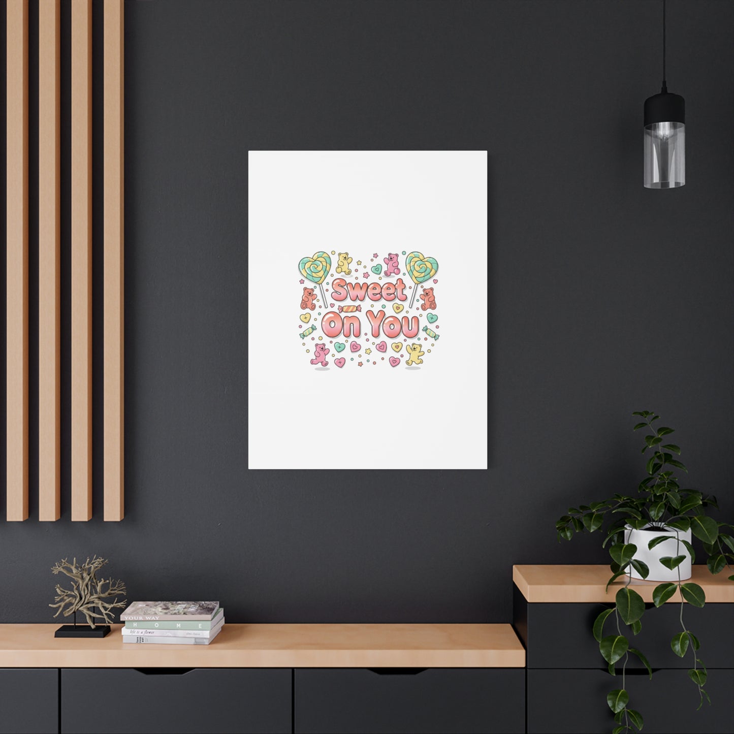 Sweet On You Canvas | Valentine Candycore heart candy pattern, pastel snackcore art