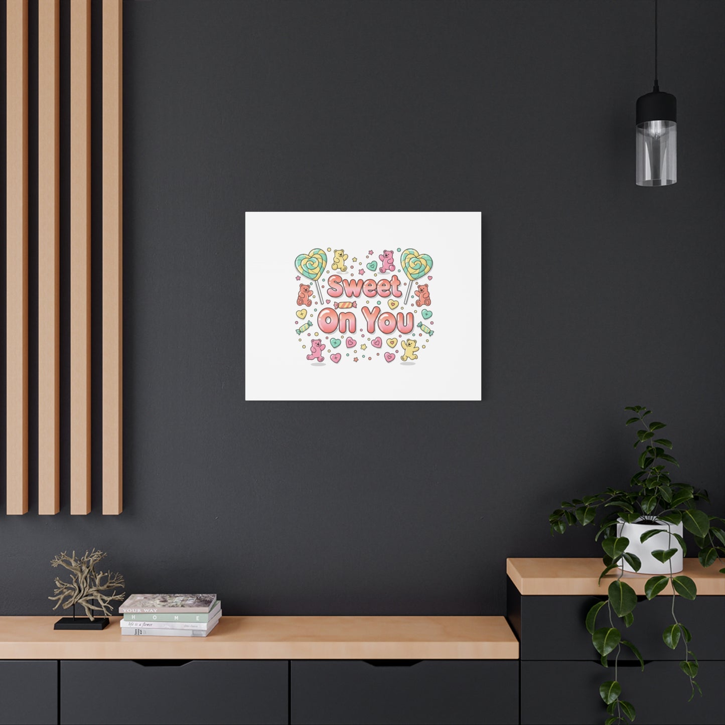 Sweet On You Canvas | Valentine Candycore heart candy pattern, pastel snackcore art