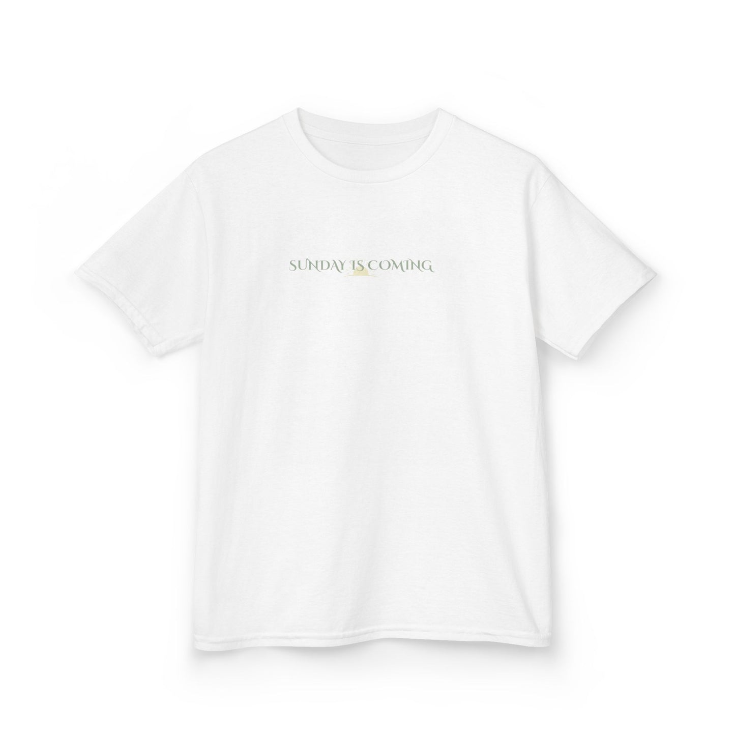 Kids Tee — Minimal "Always Be Curious" Rainbow Text