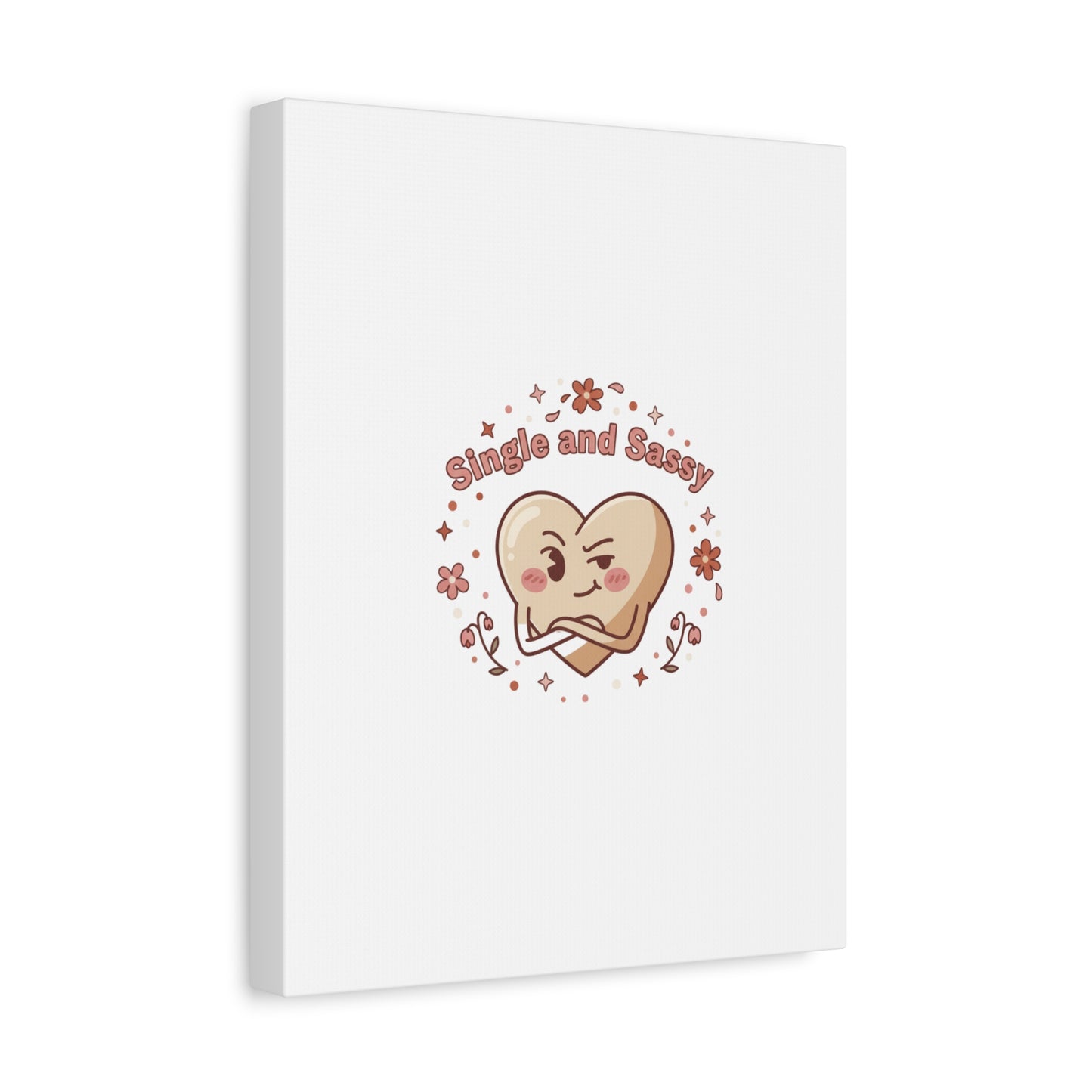 Single and Sassy Heart Canvas | Anti‑Valentine, Pastel Cynic Wall Art