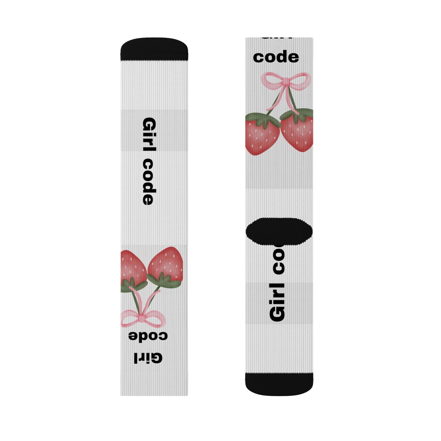 Girl Code Strawberry Crew Socks | Sublimation Socks