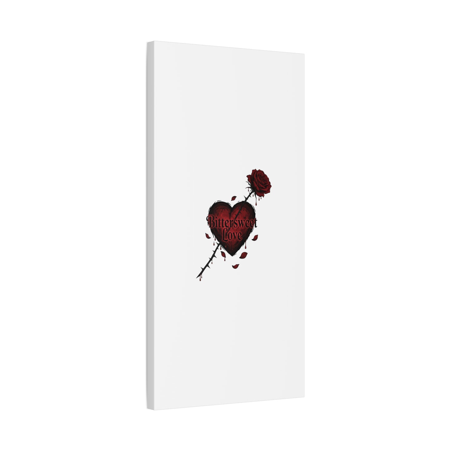 Bittersweet Love heart & thorn rose Canvas | Goth Valentine, Dark Romance Art Print