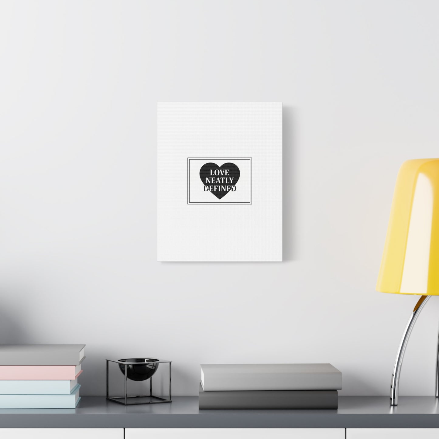 Love Neatly Defined Canvas, editorial black and white love print | elegant typography poster