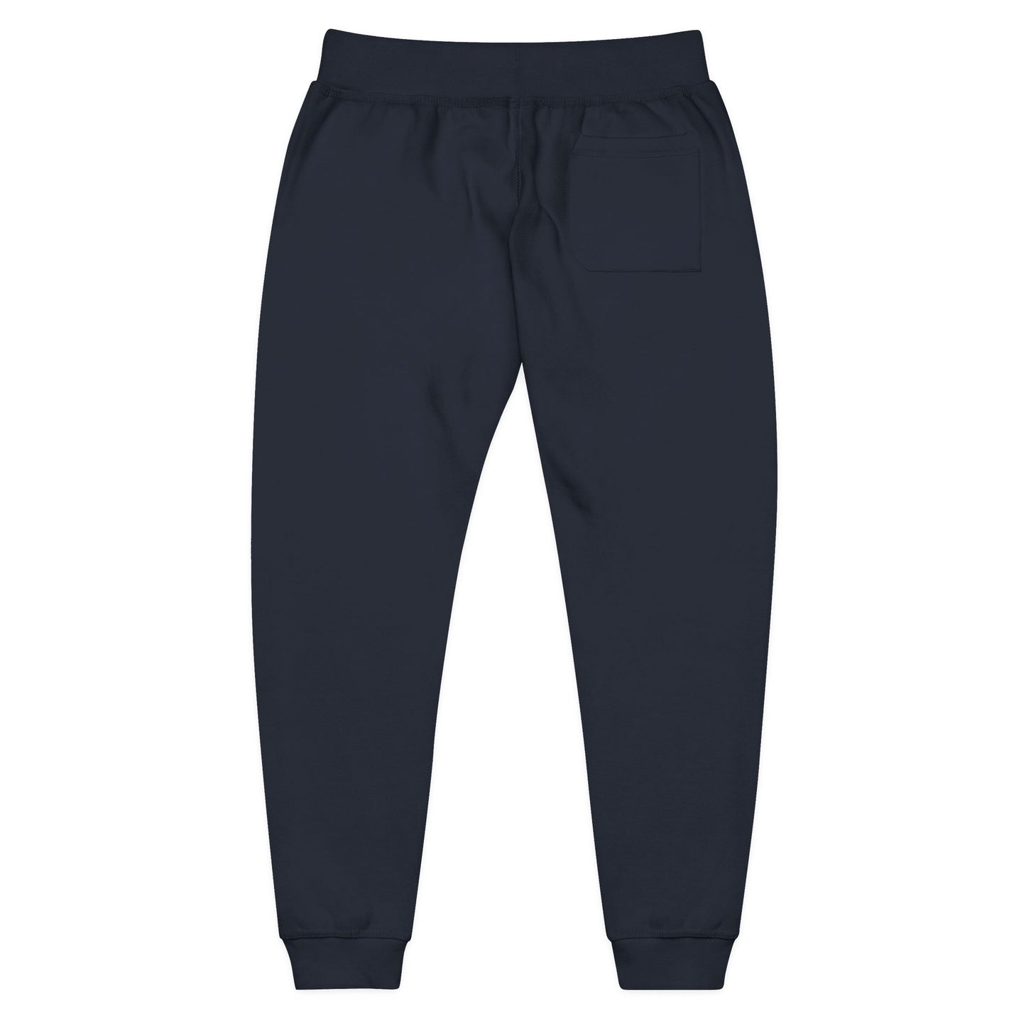 Embroidered Star Patch Sweatpants — White Fleece Joggers
