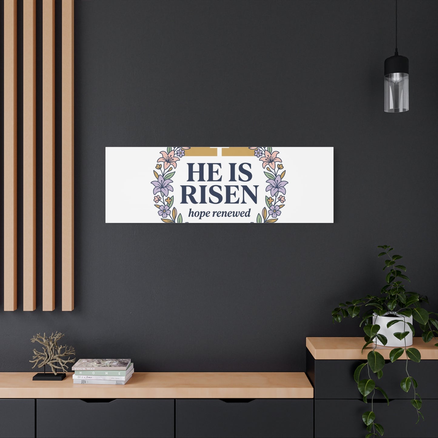 He Is Risen Canvas | Christian Easter Wall Art, Resurrection Scripture